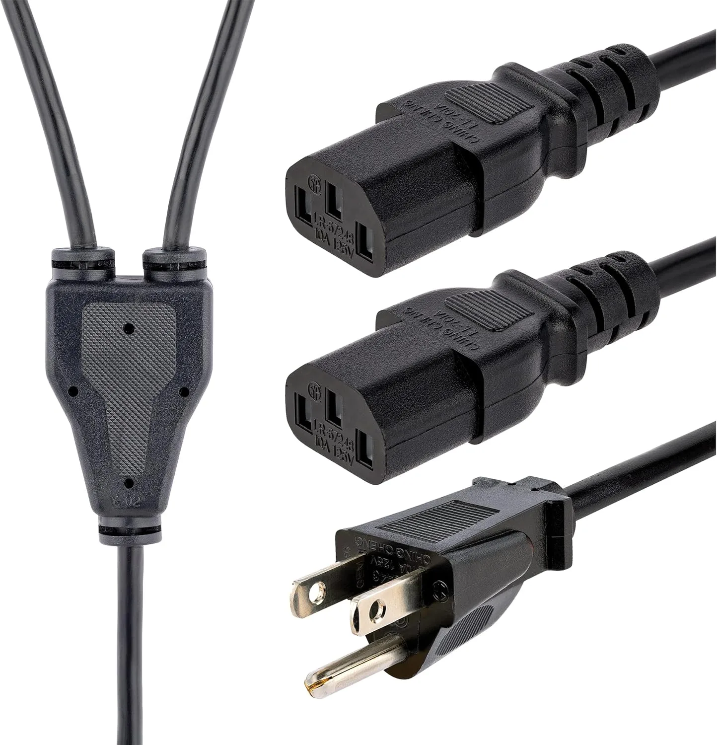StarTech.com Computer Power Cord NEMA 5-15P to IEC C13 18AWG 125V 10A