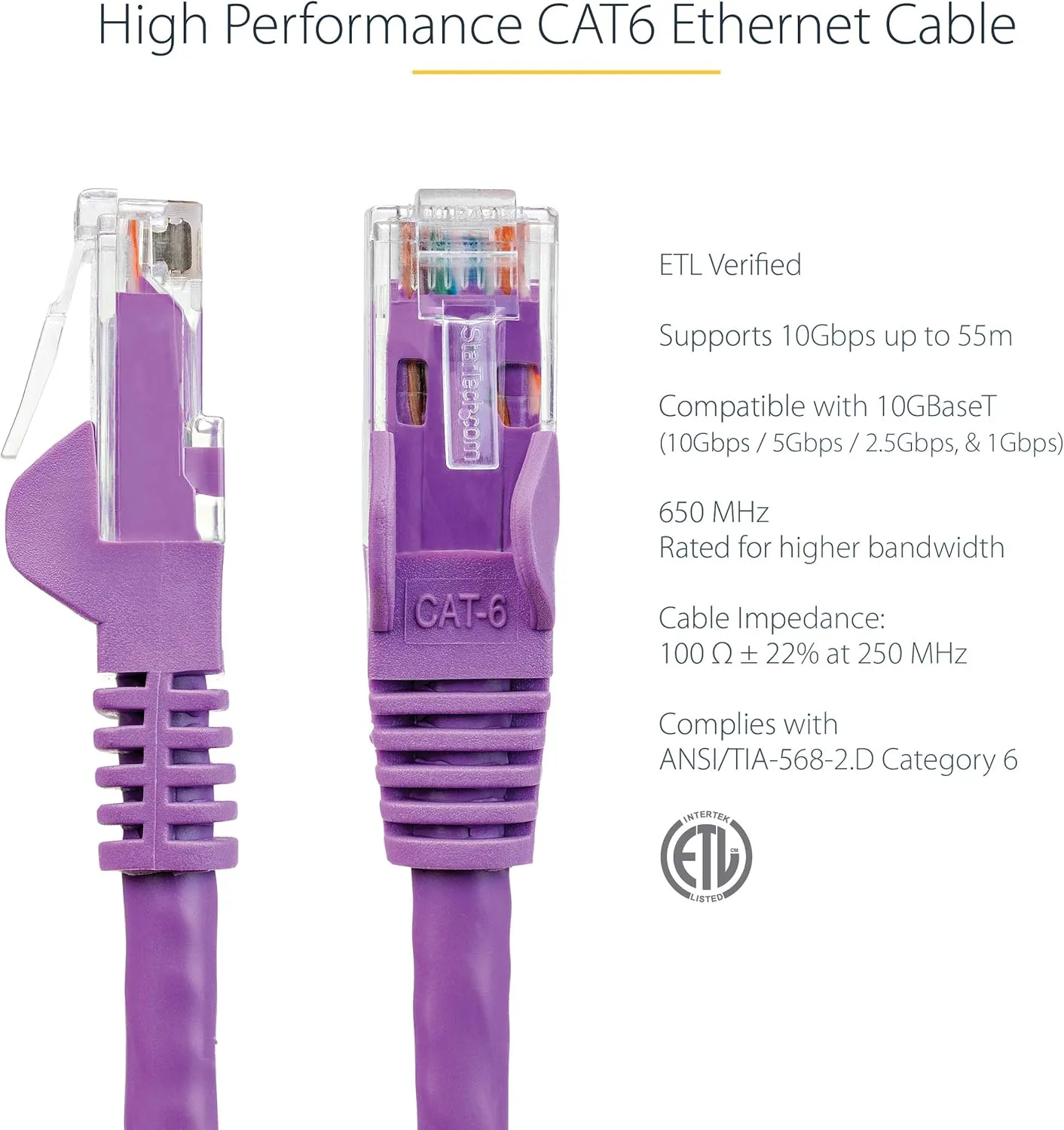 StarTech.com CAT6 Snagless RJ45 Ethernet Patch Cable