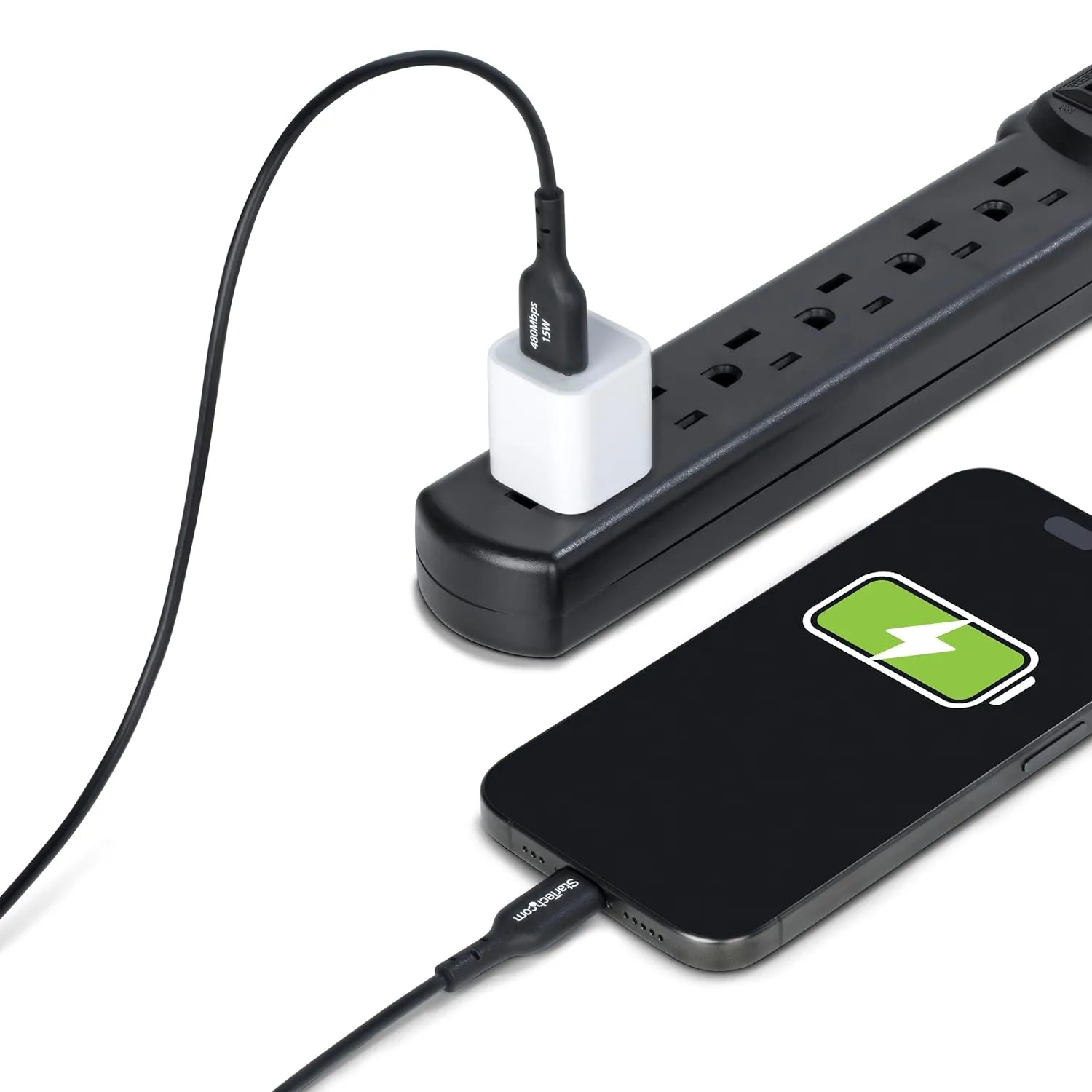 StarTech.com 6ft (1.8m) USB-A to USB-C Charging Cable, Charge & Sync, 3A, USB 2.0, TPE Jacket, Black USB Charging Cord