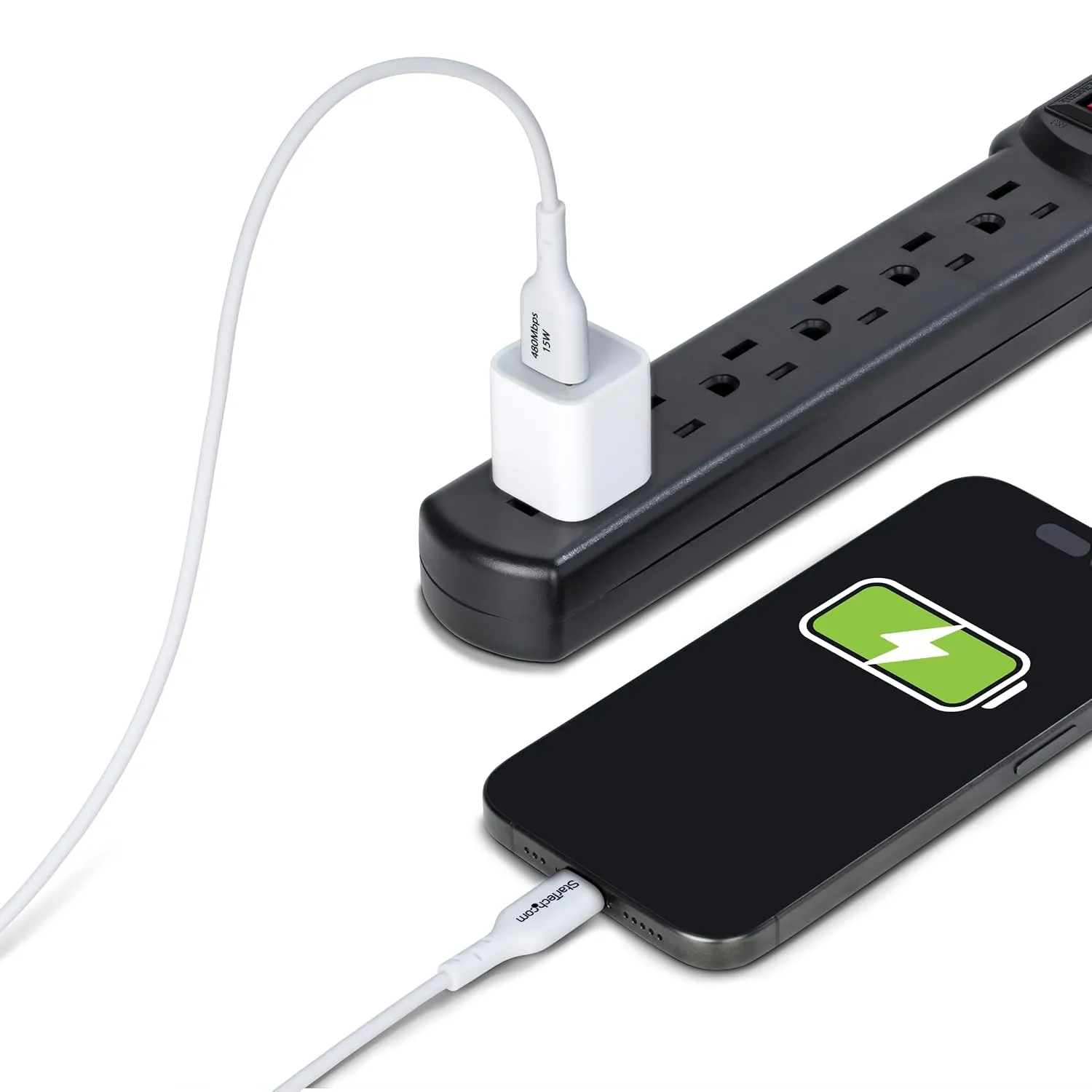 StarTech.com 6ft (1.8m) USB-A to USB-C Charging Cable, Charge & Sync, 3A, USB 2.0, TPE Jacket, White USB Charging Cord