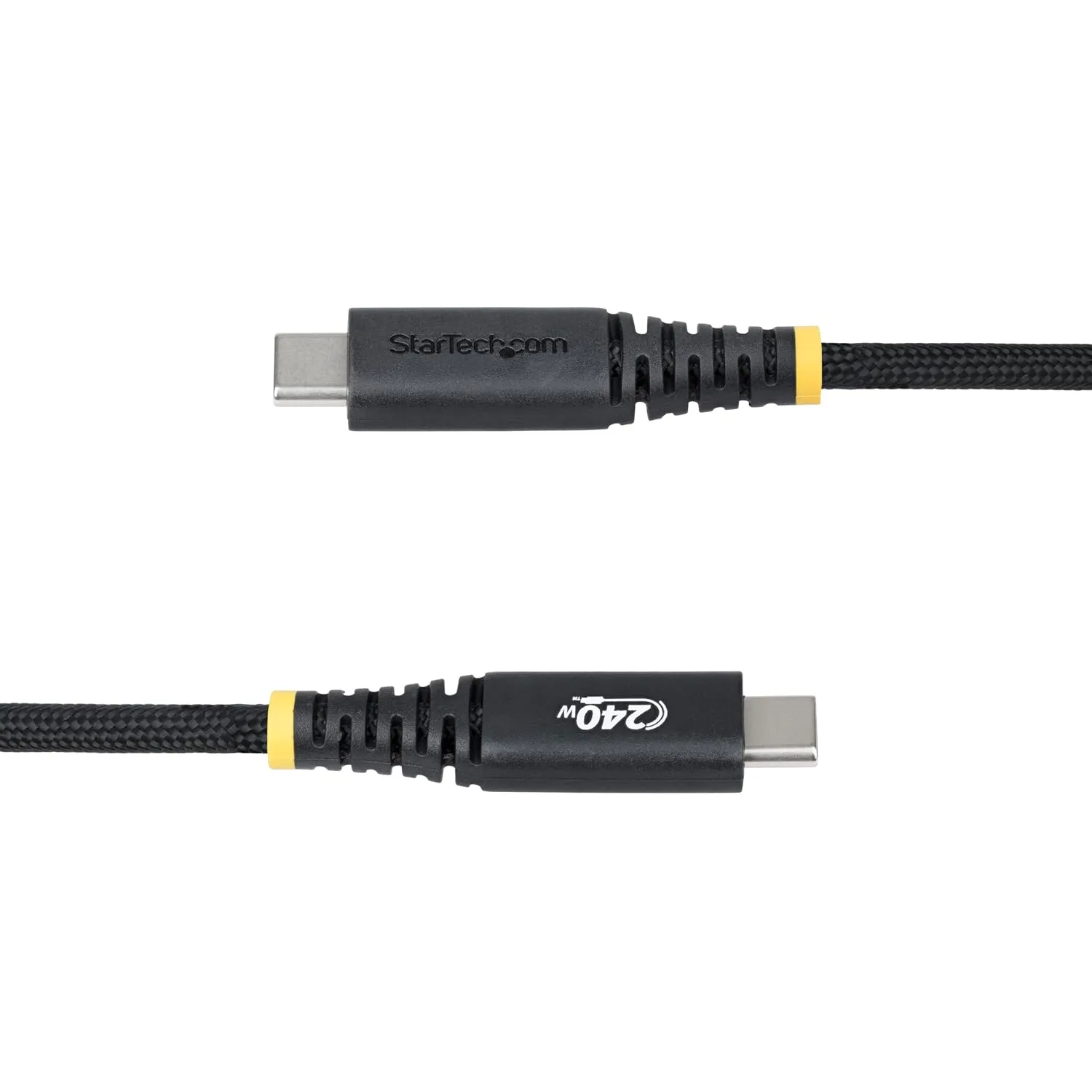 StarTech.com 3ft (91cm) USB-C Charging Cable, 240W (5A) PD EPR, Dual-Layer Silicone/Braided Jacket, Laptop Charger Cord