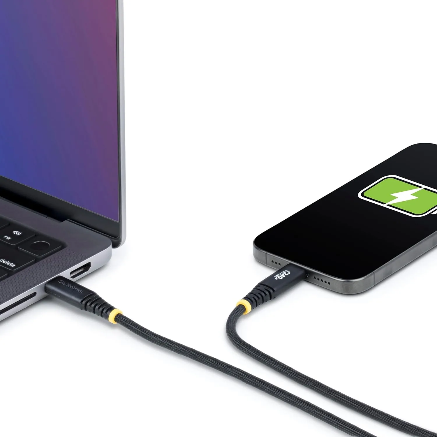 StarTech.com 10ft (3m) USB-C Charging Cable, 240W (5A) PD EPR, Dual-Layer Silicone/Braided Jacket, Laptop Charger Cord