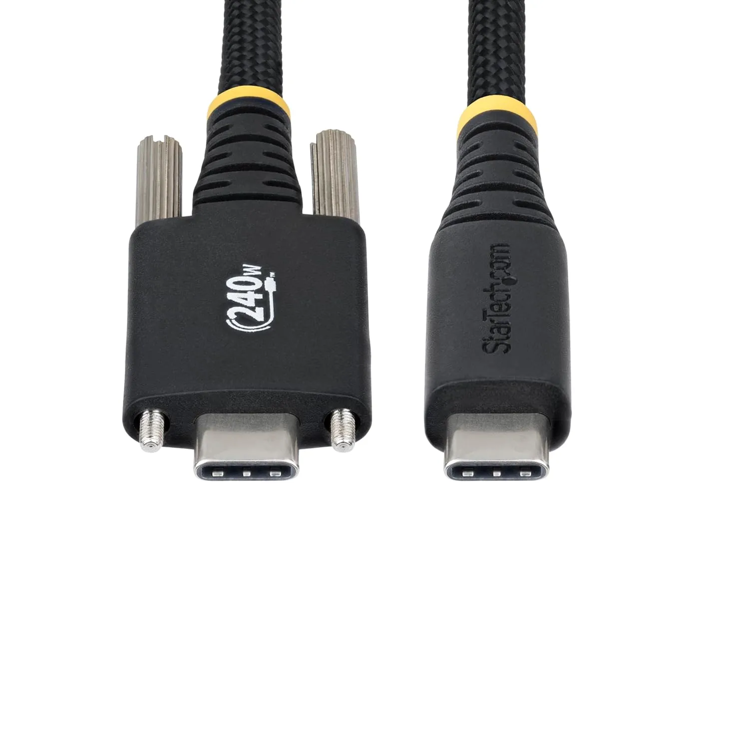 StarTech.com 10ft (3m) USB-C Charging Cable, Side Screw Locking, 240W (5A) PD EPR, Dual-Layer Silicone/Braided Jacket