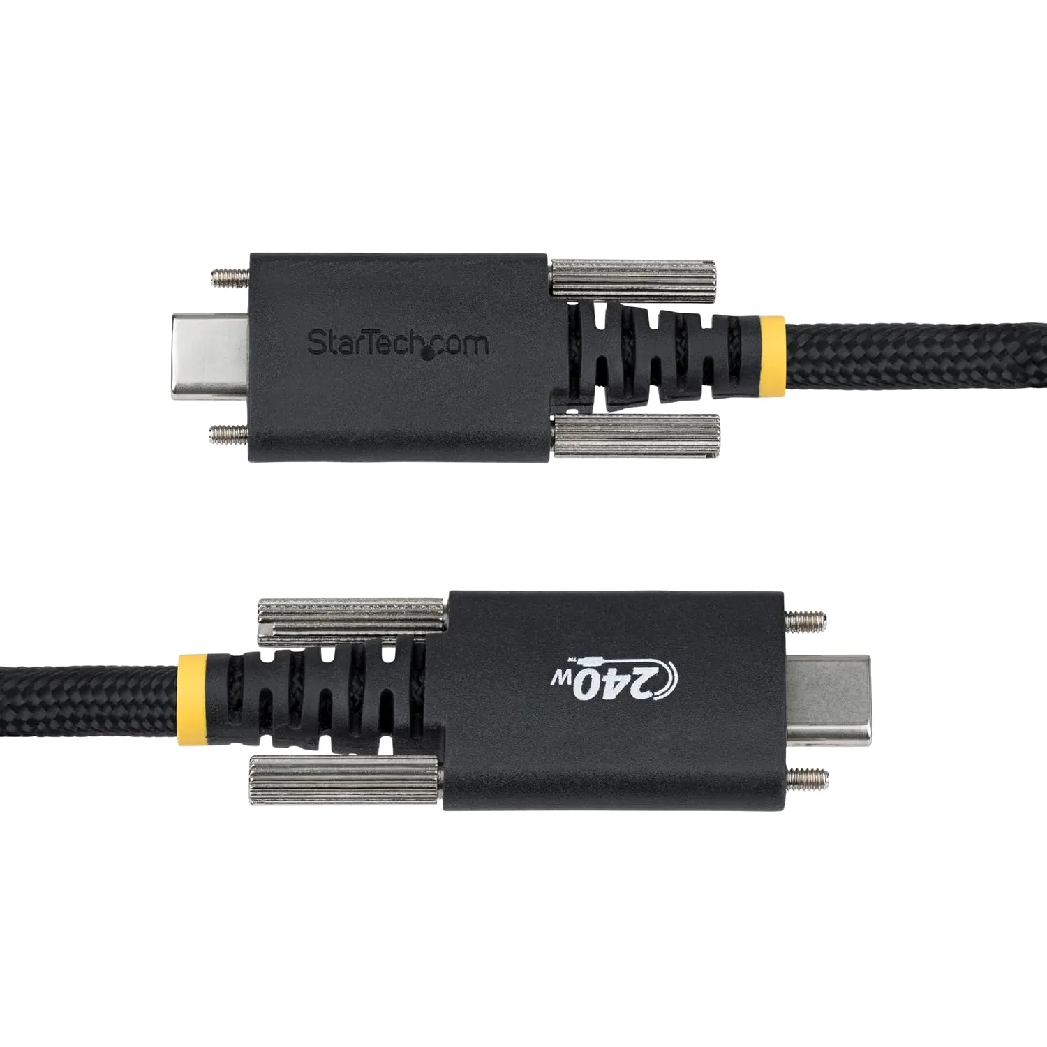 StarTech.com 10ft (3m) USB-C Charging Cable, Side Screw Locking, 240W (5A) PD EPR, Dual-Layer Silicone/Braided Jacket