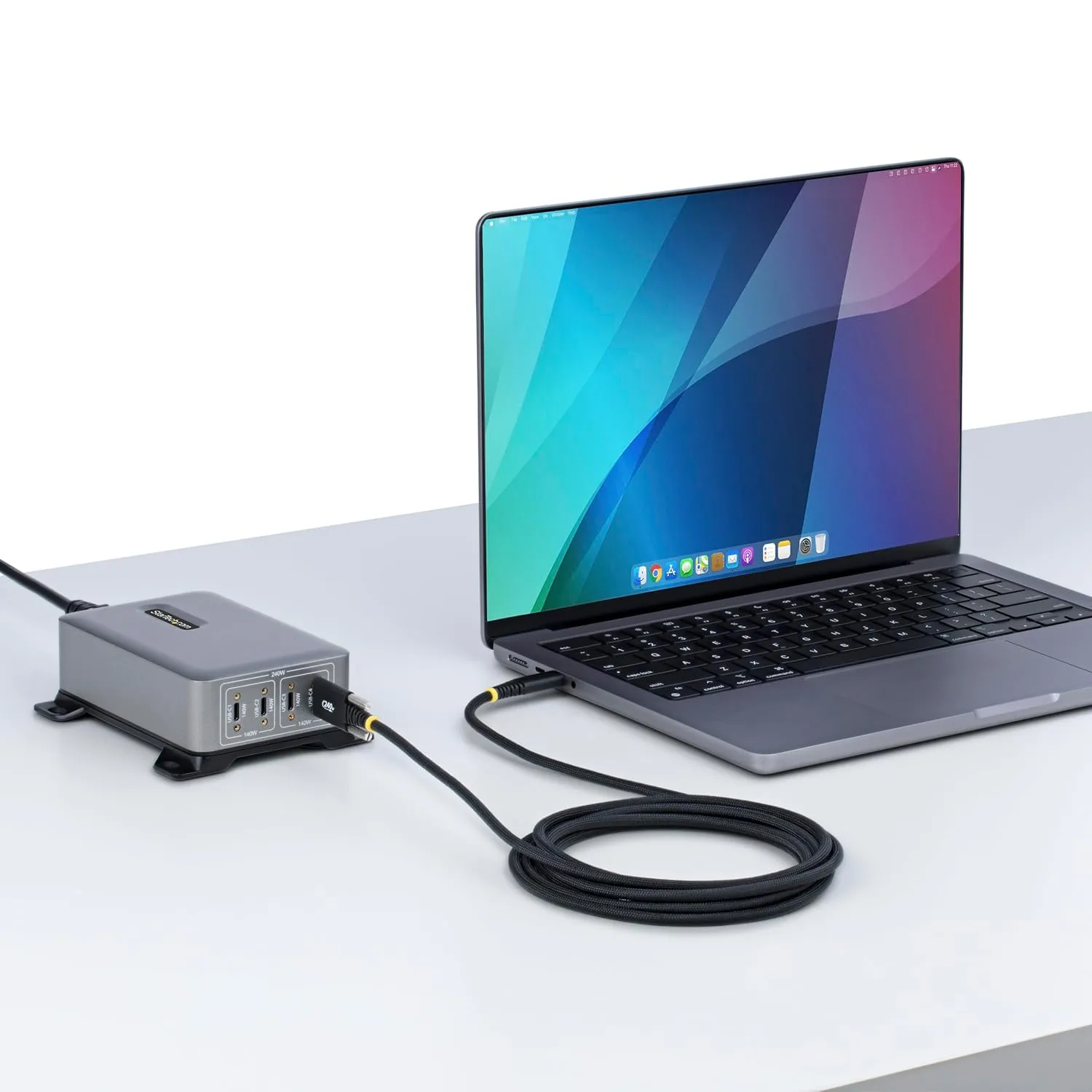 StarTech.com 10ft (3m) USB-C Charging Cable, Side Screw Locking, 240W (5A) PD EPR, Dual-Layer Silicone/Braided Jacket