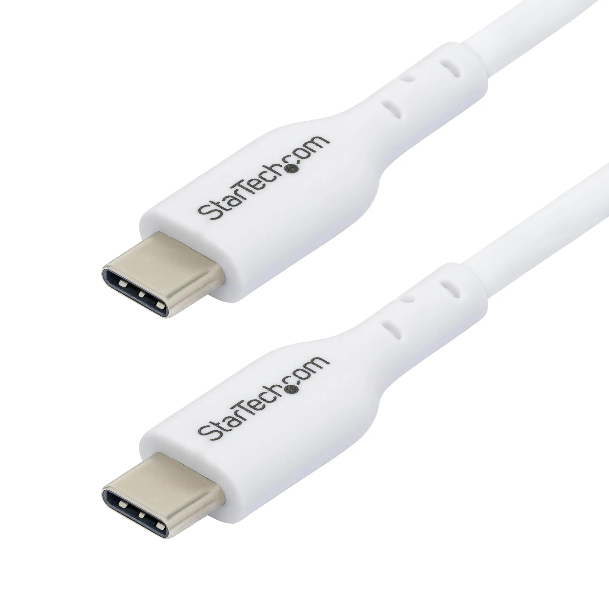 StarTech.com 10ft (3m) White USB-C Charging Cable, USB C Cable, USB 2.0 Type-C Laptop Charger Cord, 60W Power Delivery, M/M