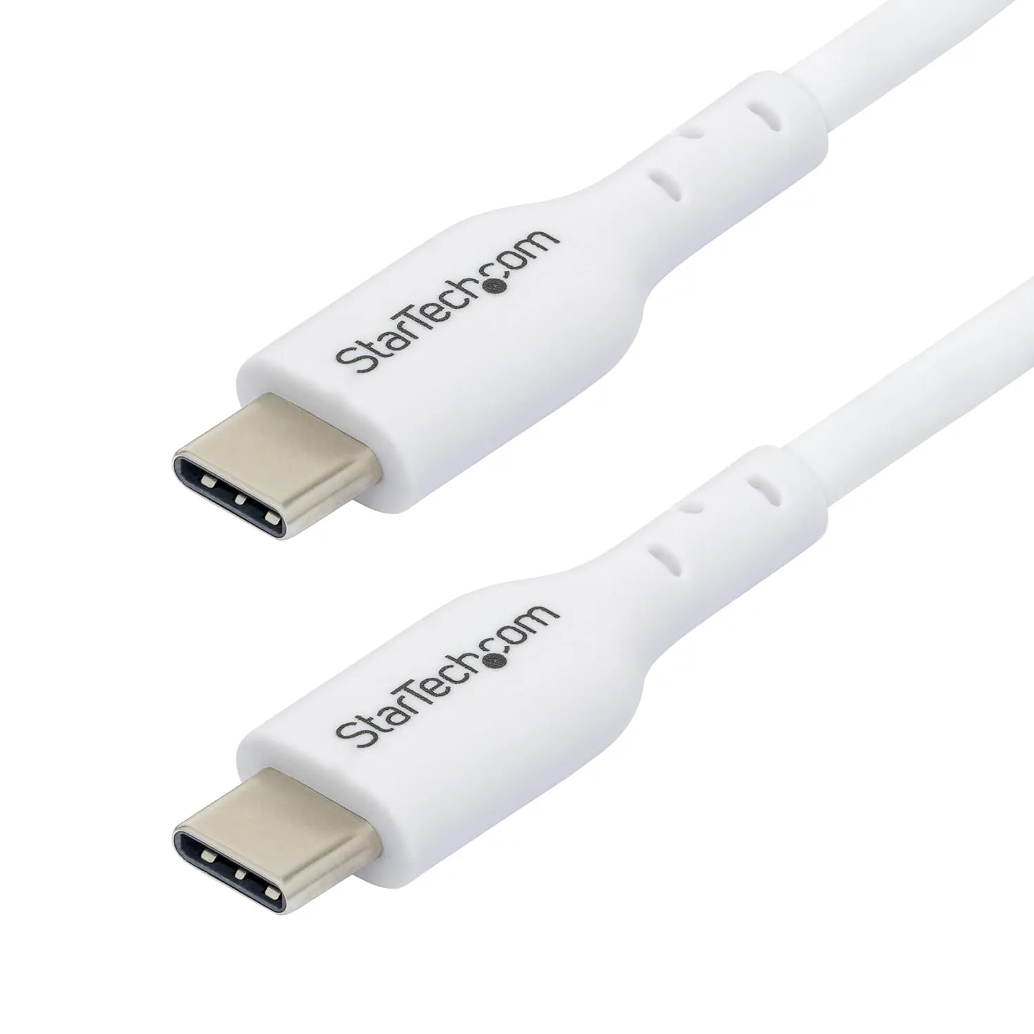 StarTech.com 6ft (1.8m) White USB-C Charging Cable, USB C Cable, USB 2.0 Type-C Laptop Charger Cord, 60W Power Delivery, M/M