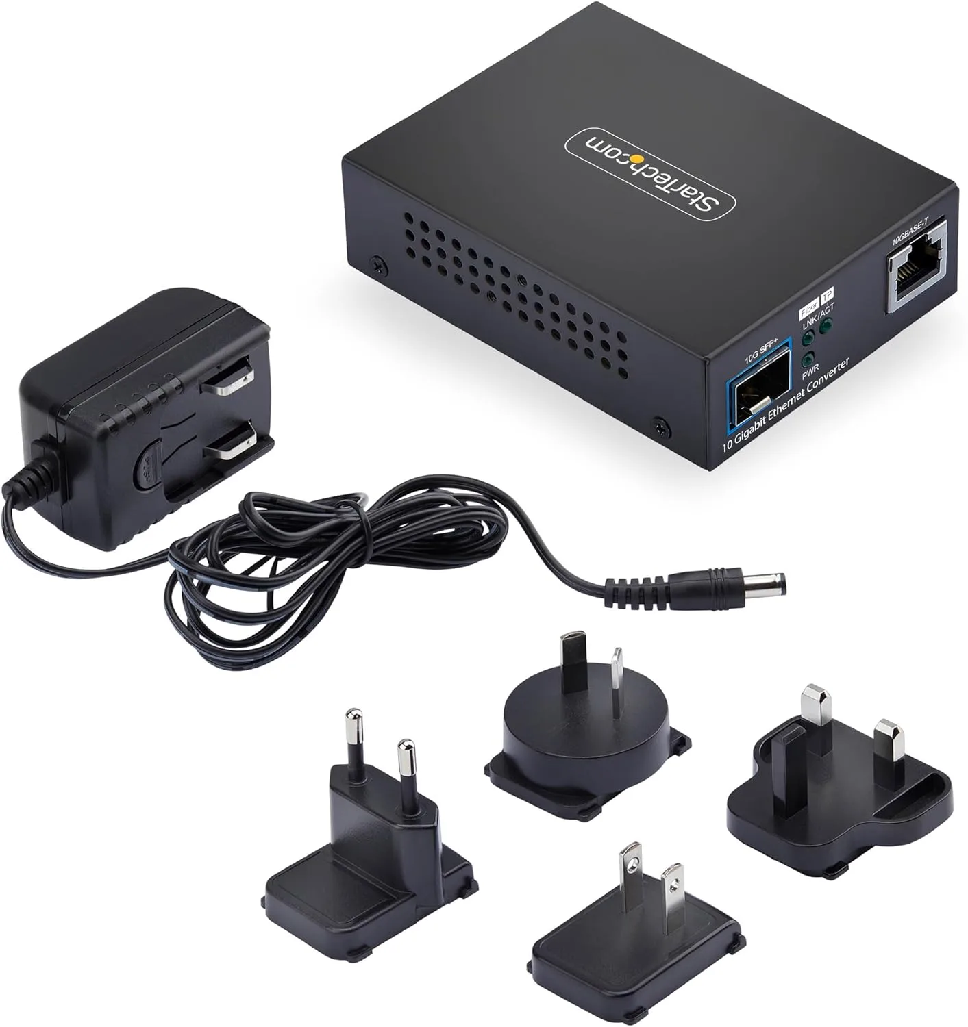 StarTech 10GbE SFP+ Fiber Media Converter, 10 Gigabit Ethernet RJ-45 to 10GBASE-X SFP+