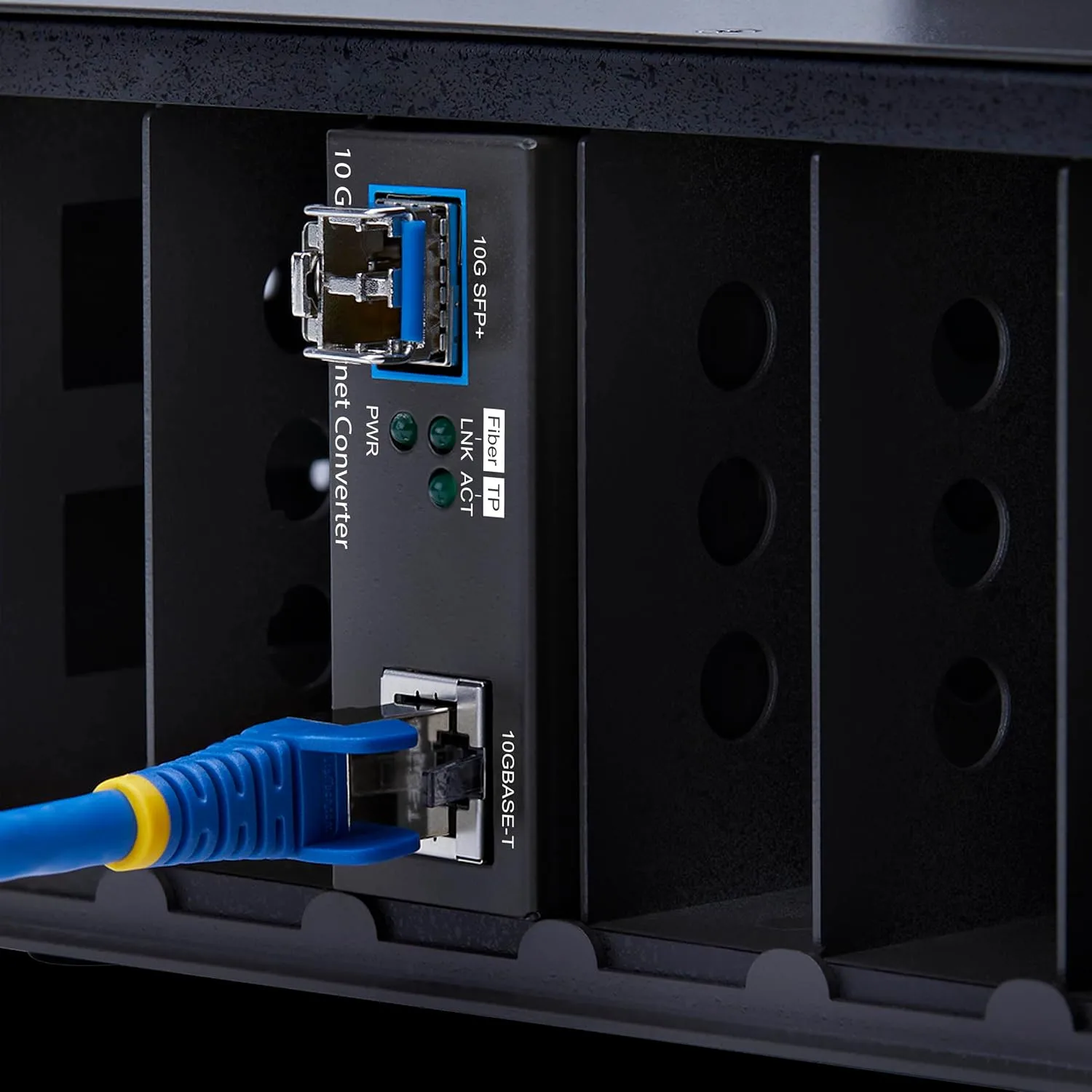 StarTech 10GbE SFP+ Fiber Media Converter, 10 Gigabit Ethernet RJ-45 to 10GBASE-X SFP+