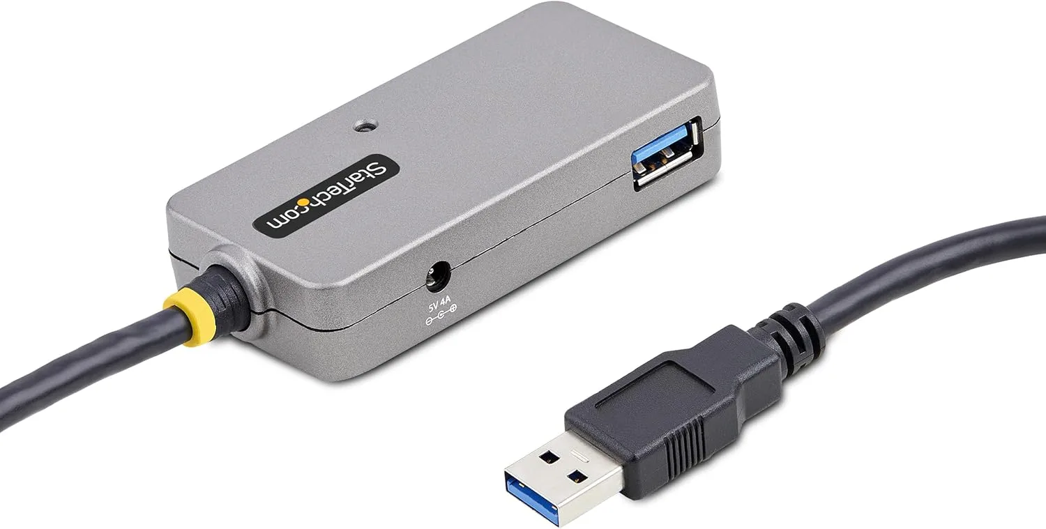 StarTech.com USB Extender Hub, 10m USB 3.0 Extension Cable w/ 4-Port USB-A Hub, Active/Bus Powered USB Repeater Cable