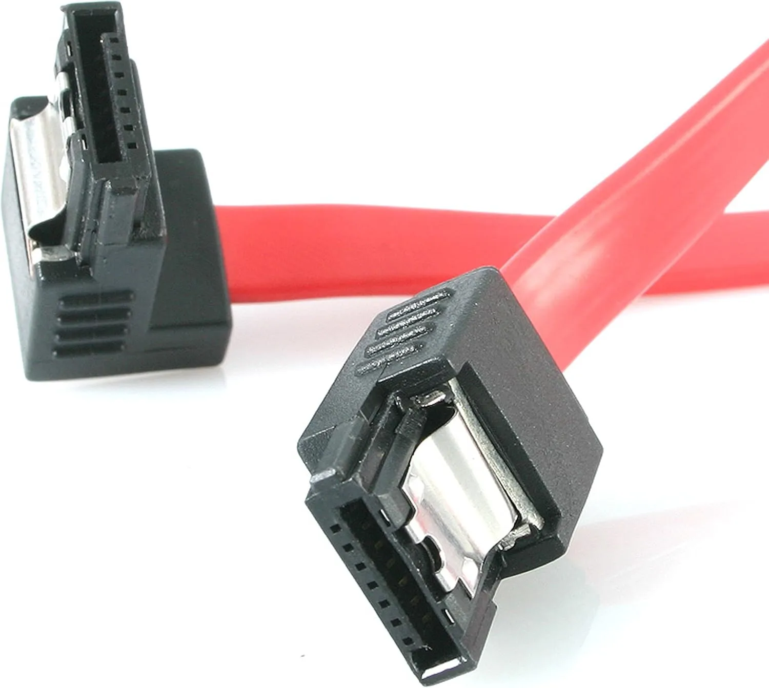 StarTech.com 18in Latching Right Angle SATA Cable - SATA 6Gbps - LSATA18RA1