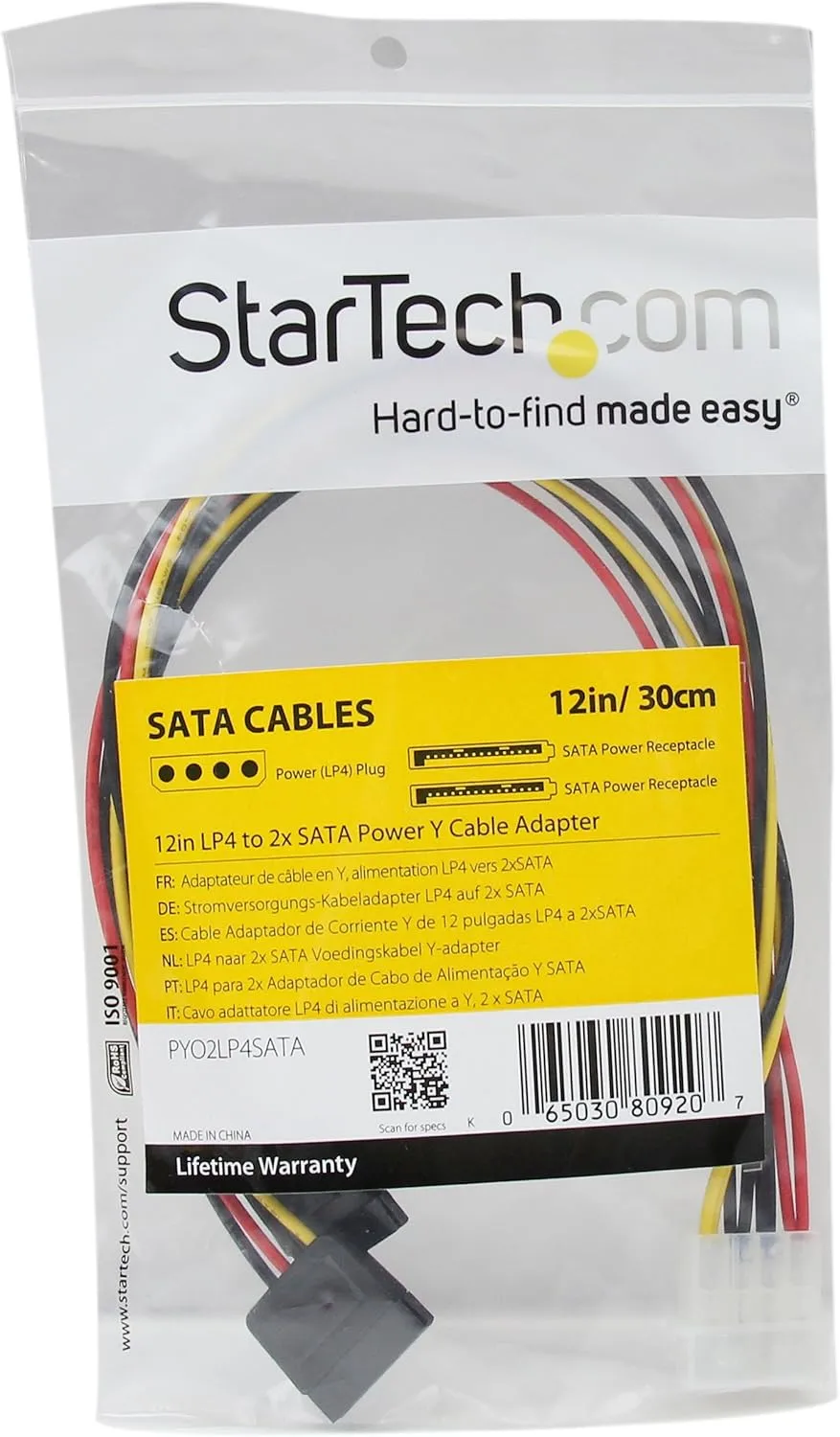 StarTech.com SATA to LP4 (Molex) Power Cable Adapters & Y-Splitters
