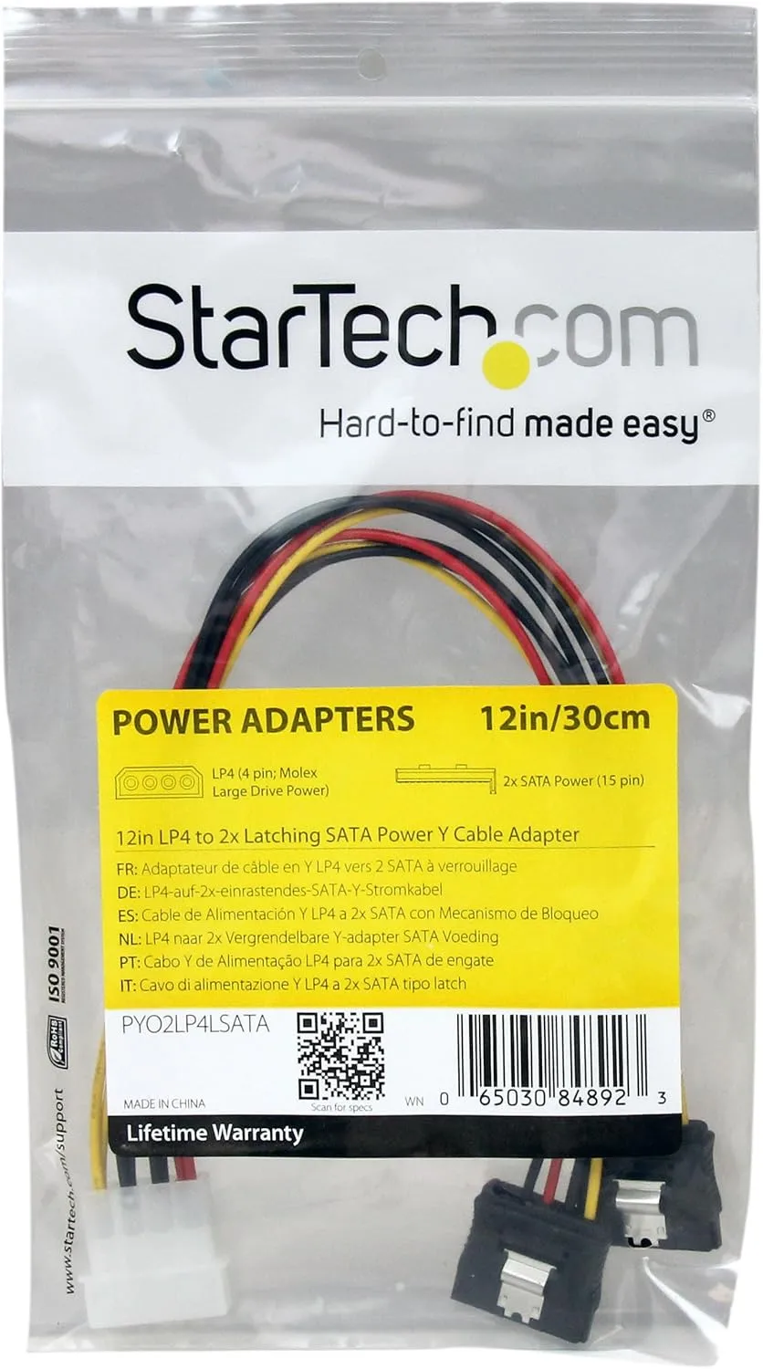 StarTech.com SATA to LP4 (Molex) Power Cable Adapters & Y-Splitters