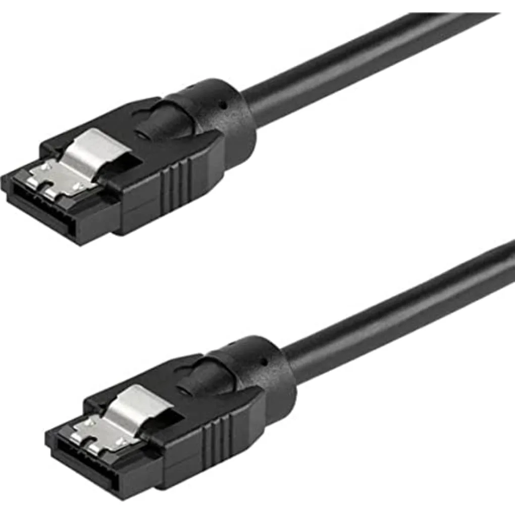 StarTech.com 12 Inch (30cm) Round SATA Cable - Latching Connectors - 6Gbs SATA Data Cord - SATA Hard Drive Power Cable