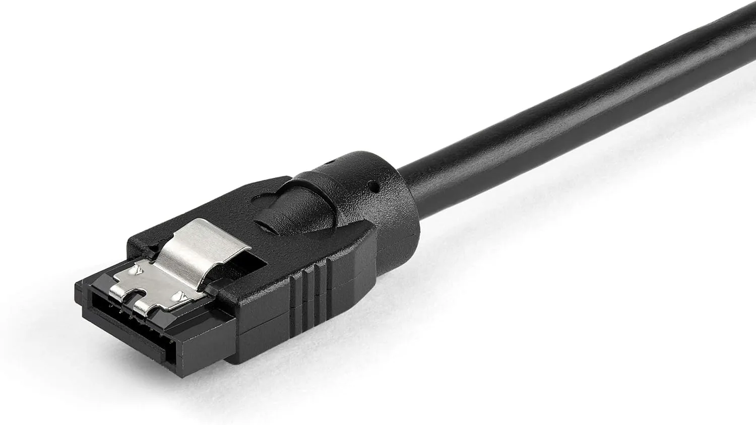 StarTech.com 12 Inch (30cm) Round SATA Cable - Latching Connectors - 6Gbs SATA Data Cord - SATA Hard Drive Power Cable
