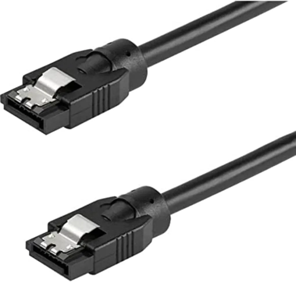 StarTech.com 12 Inch (30cm) Round SATA Cable - Latching Connectors - 6Gbs SATA Data Cord - SATA Hard Drive Power Cable