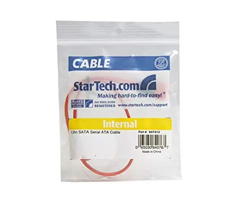 StarTech 12in SATA 7-pin Serial ATA Cable - Male to Male - Red