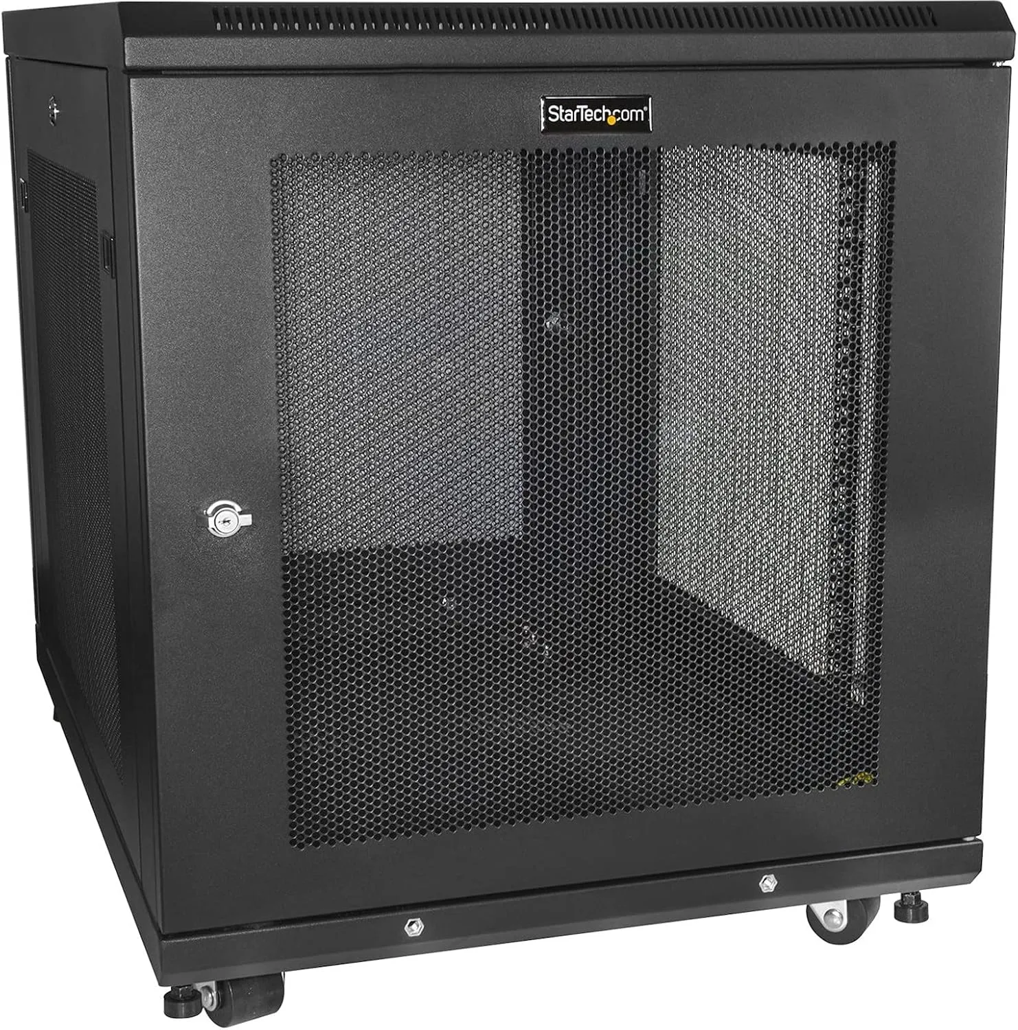 StarTech 4-Post 19" Server Rack Cabinet with Adjustable Mounting Rails and Locking Mesh Doors