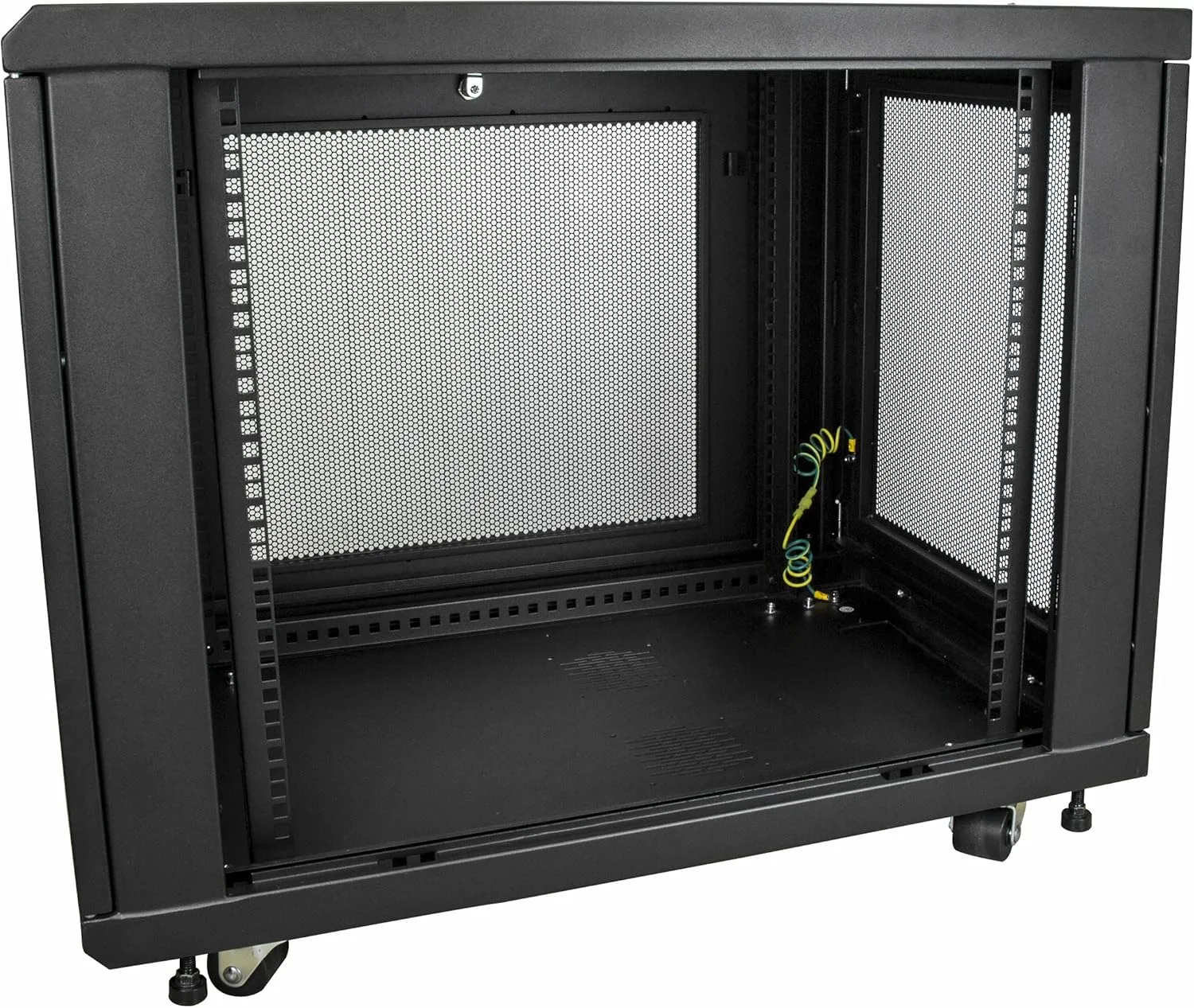 StarTech 4-Post 19" Server Rack Cabinet with Adjustable Mounting Rails and Locking Mesh Doors