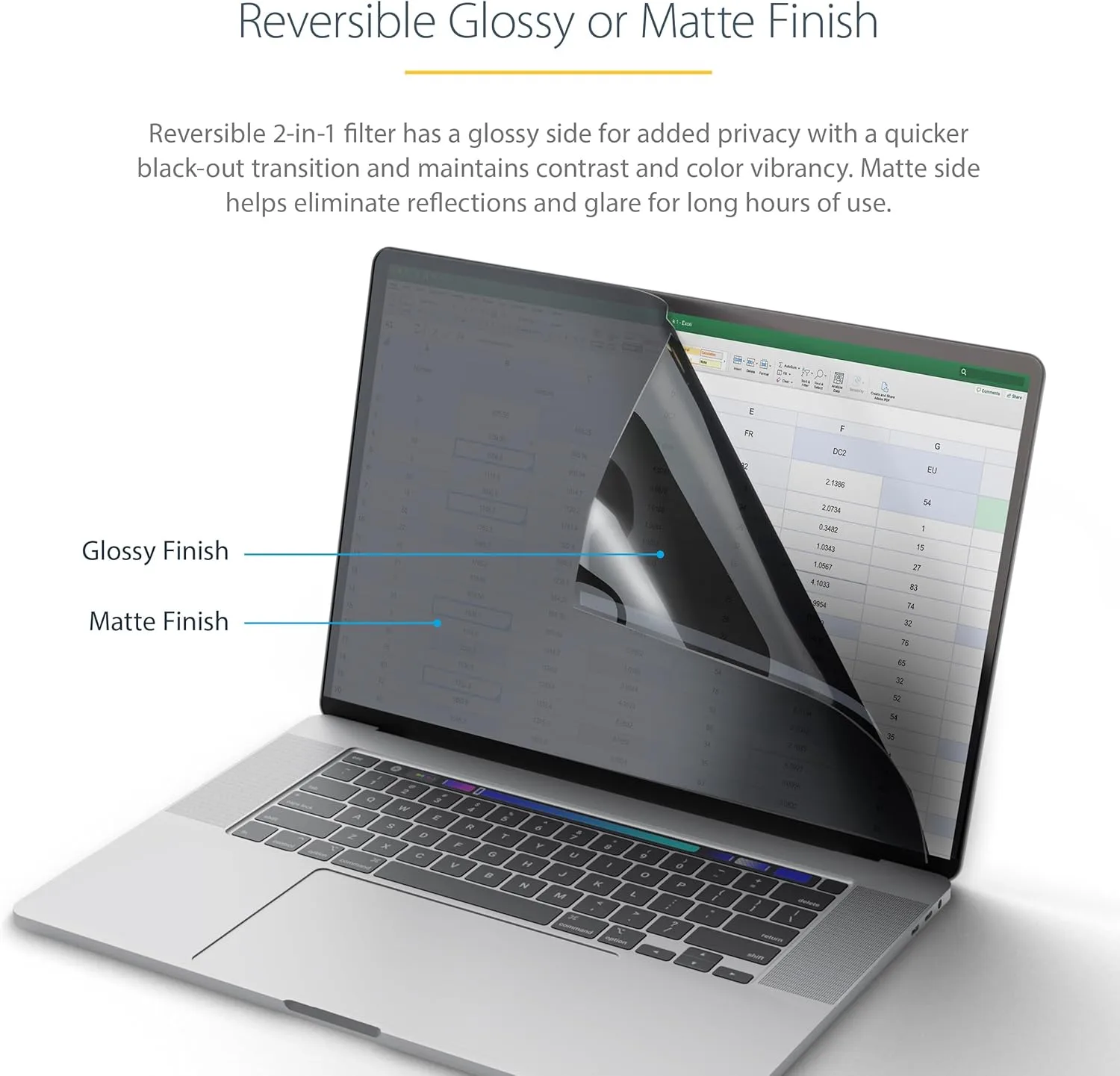 StarTech.com 14-inch MacBook Pro 21/23 Laptop Privacy Screen, Anti-Glare Privacy Filter with51% Blue Light Reduction