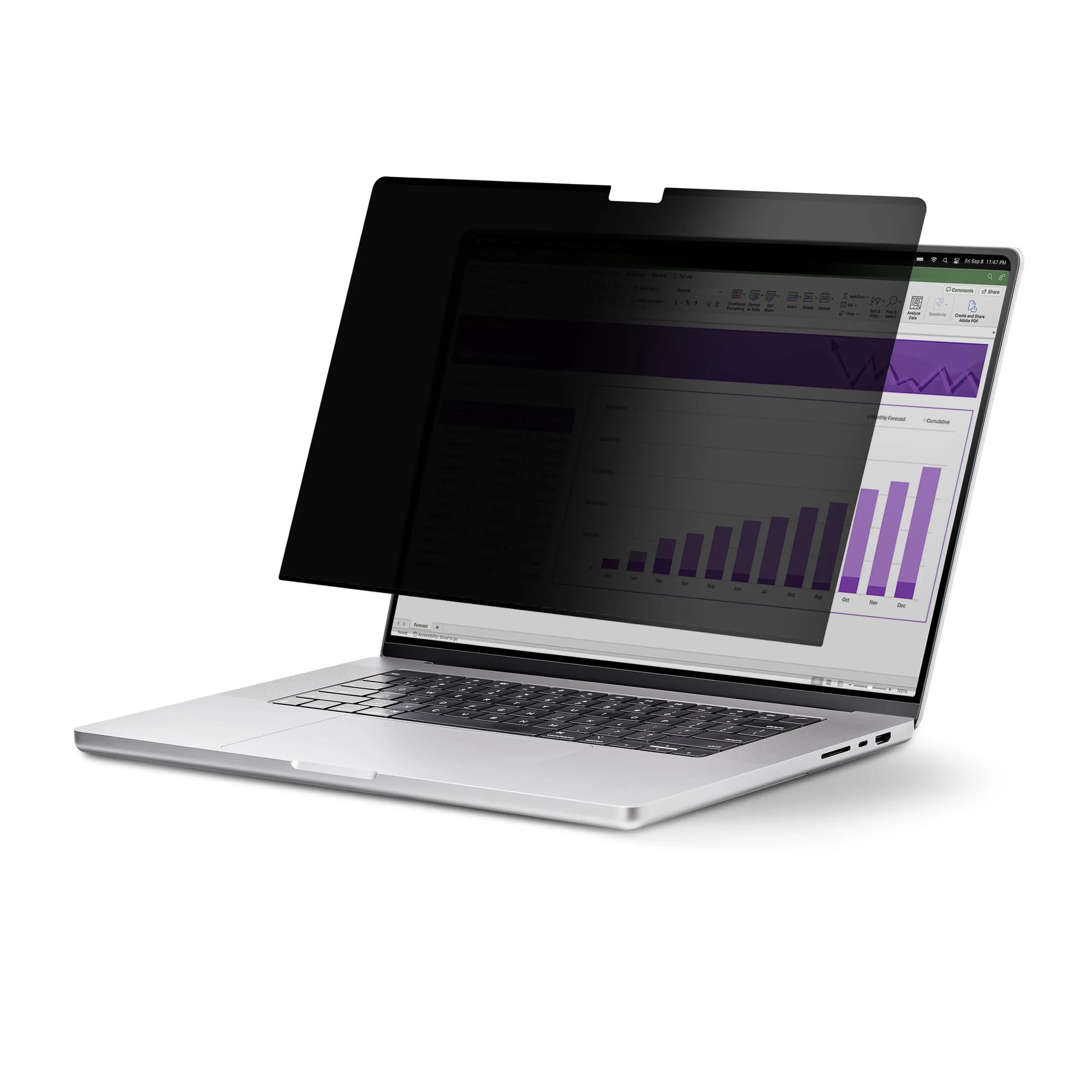 StarTech.com 14.1-inch 16:10 Flip-Up Privacy Screen with Touch, Laptop Security Shield, Anti-Glare Blue Light Filter
