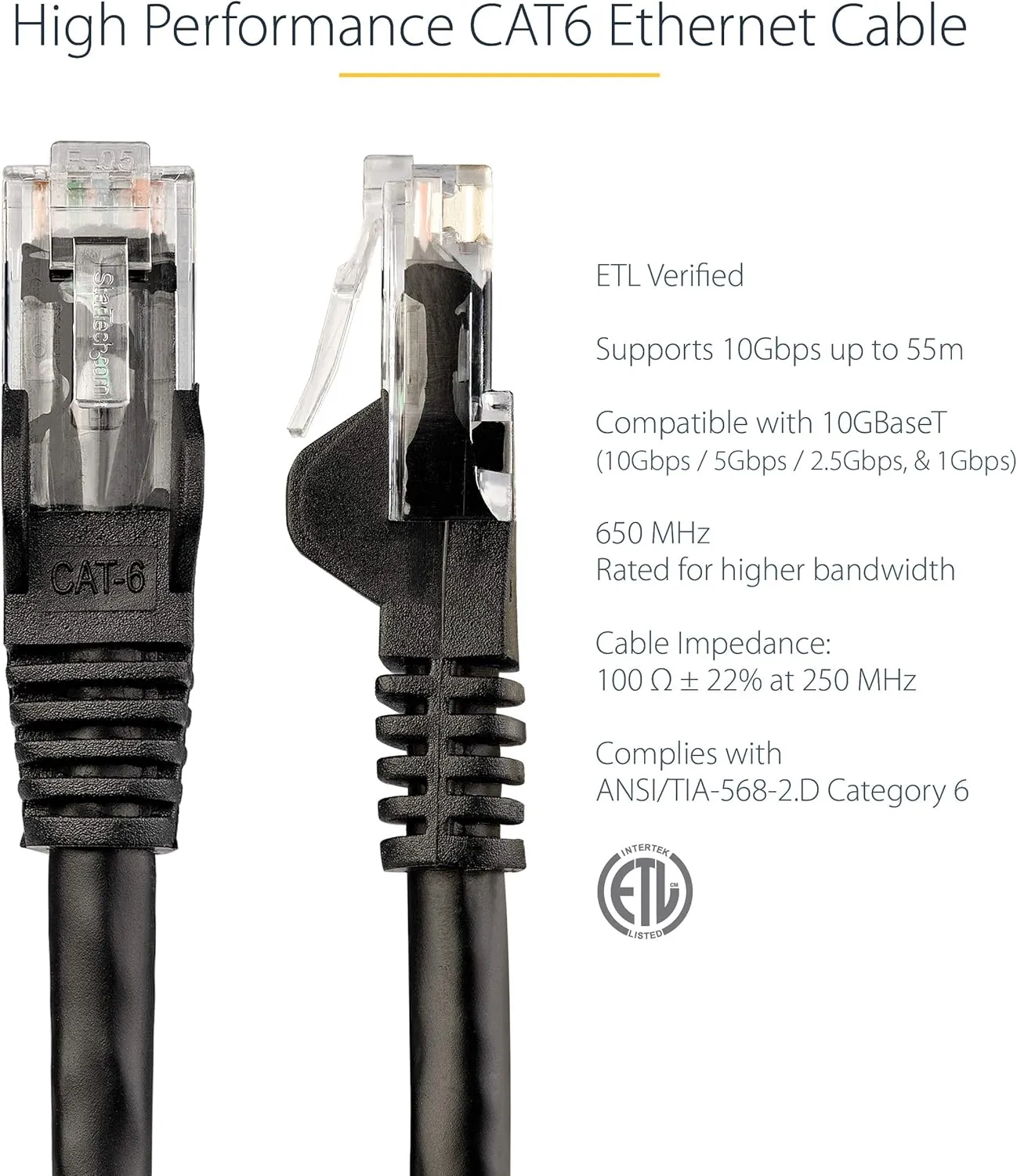 StarTech.com CAT6 Snagless RJ45 Ethernet Patch Cable