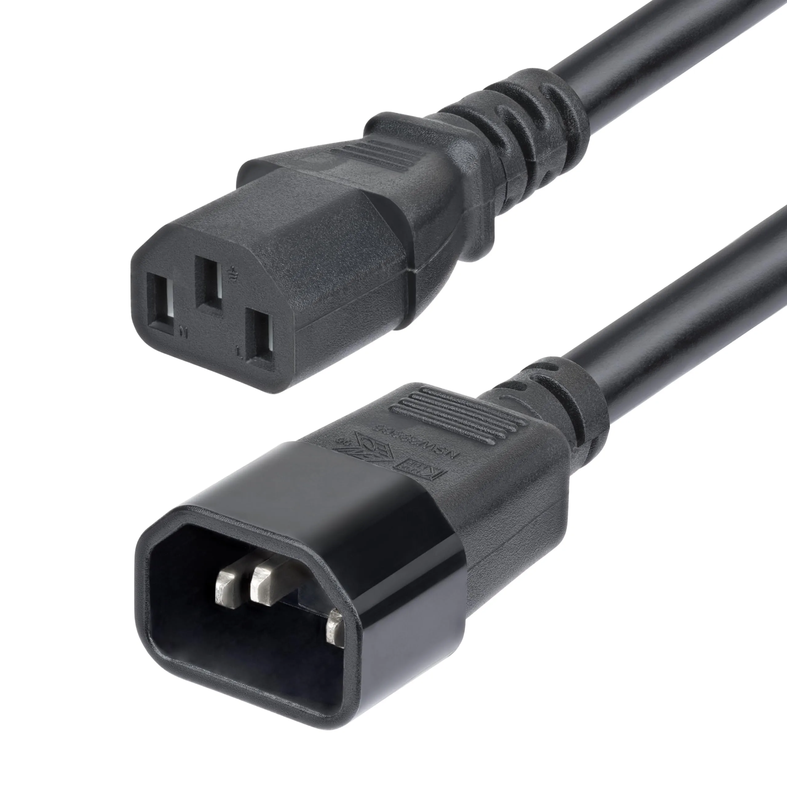 StarTech.com 15ft (4.5m) Power Extension Cord, C14 to C13, 15A 250V, 14AWG, AC Power Cable for PDU/Power Supply, UL Listed