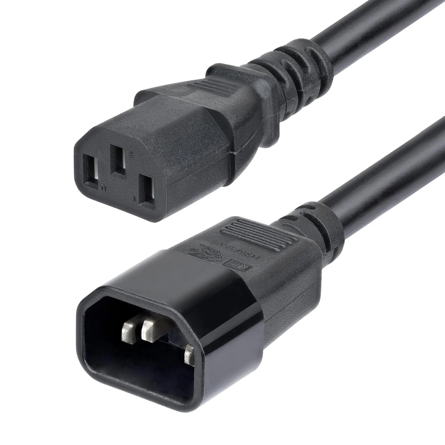 StarTech.com 15ft (4.5m) Power Extension Cord, C14 to C13, 15A 250V, 14AWG, AC Power Cable for PDU/Power Supply, UL Listed