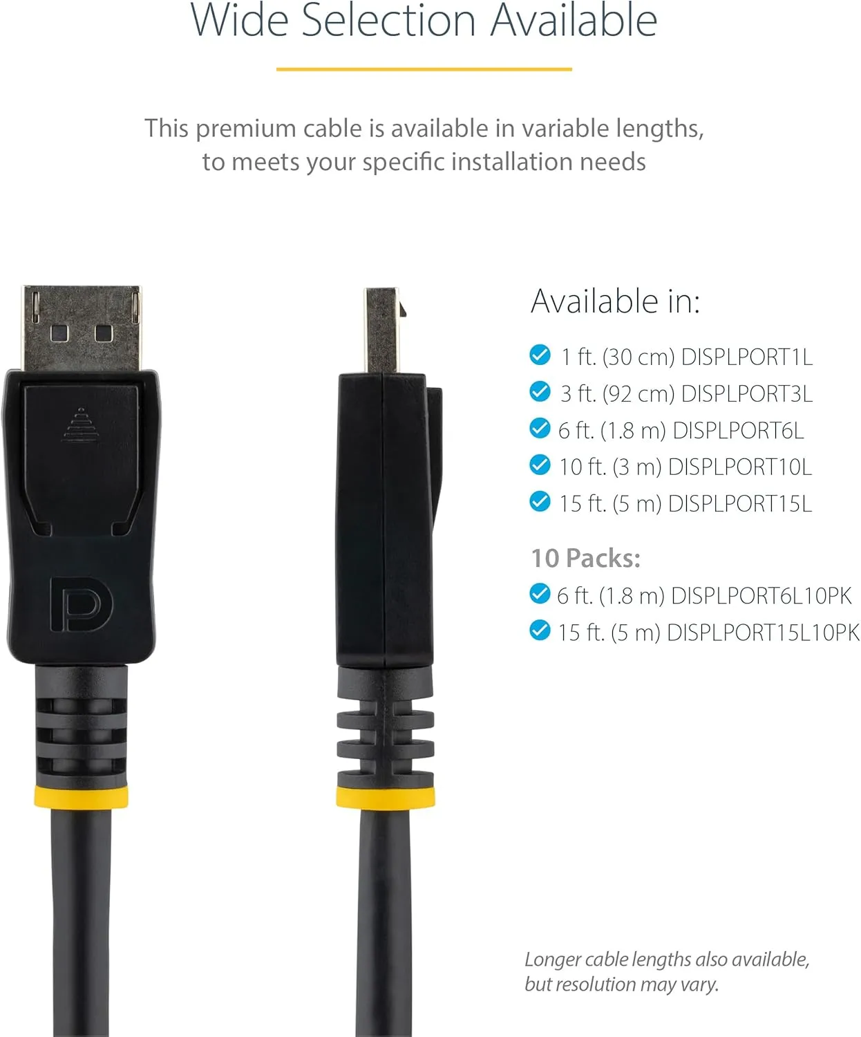 StarTech.com 15ft (4.6m) DisplayPort 1.2 Cable - 4K x 2K Ultra HD VESA Certified DisplayPort Cable - DP Video/Display Cord
