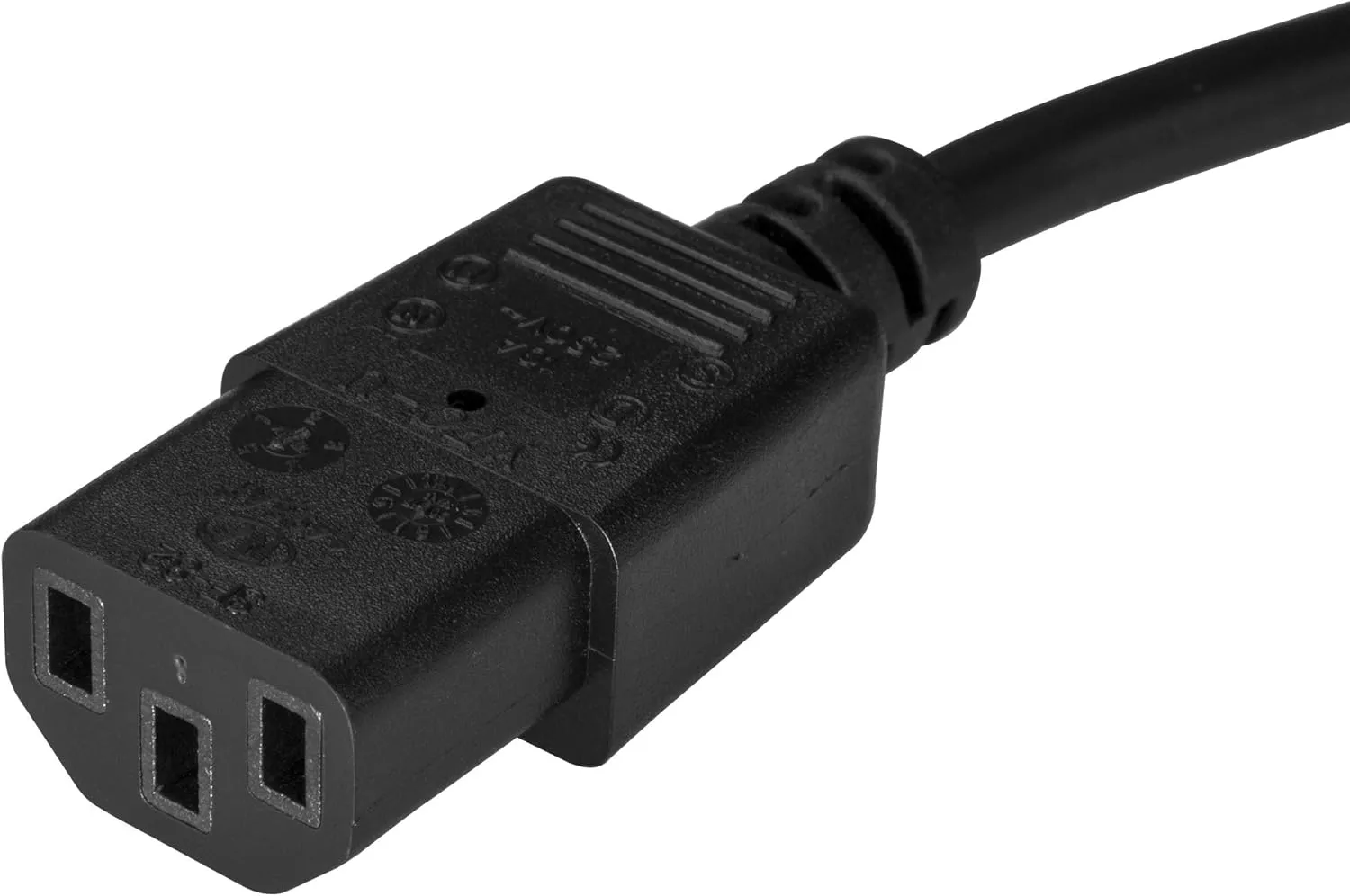 StarTech.com Computer Power Cord NEMA 5-15P to IEC C13 18AWG 125V 10A