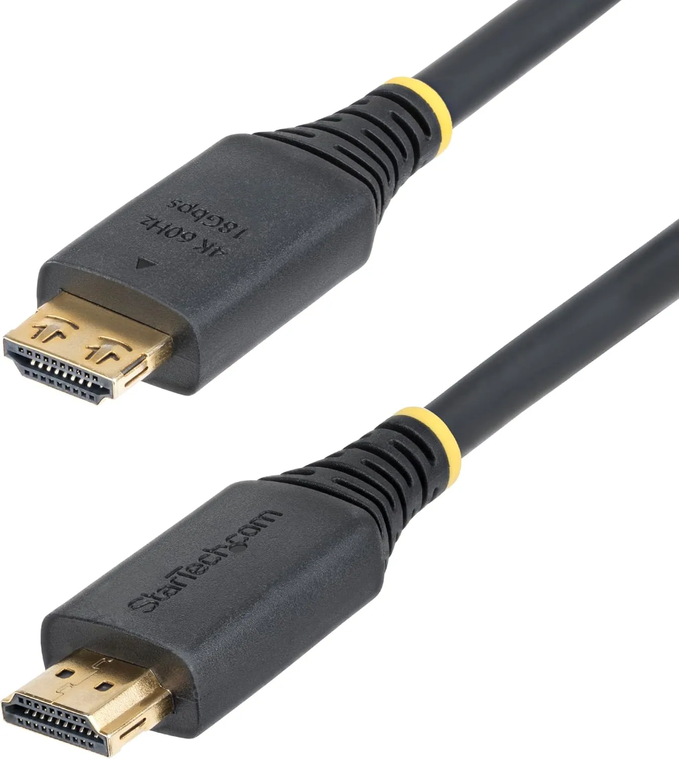 StarTech.com 15ft (4.5m) High Speed HDMI Cable with Gripping Connectors, 4K 60Hz/1440p 144Hz, 18Gbps, UHD HDMI 2.0 Cord