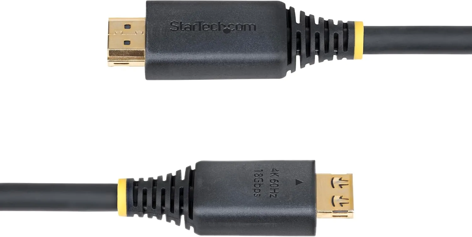 StarTech.com 15ft (4.5m) High Speed HDMI Cable with Gripping Connectors, 4K 60Hz/1440p 144Hz, 18Gbps, UHD HDMI 2.0 Cord