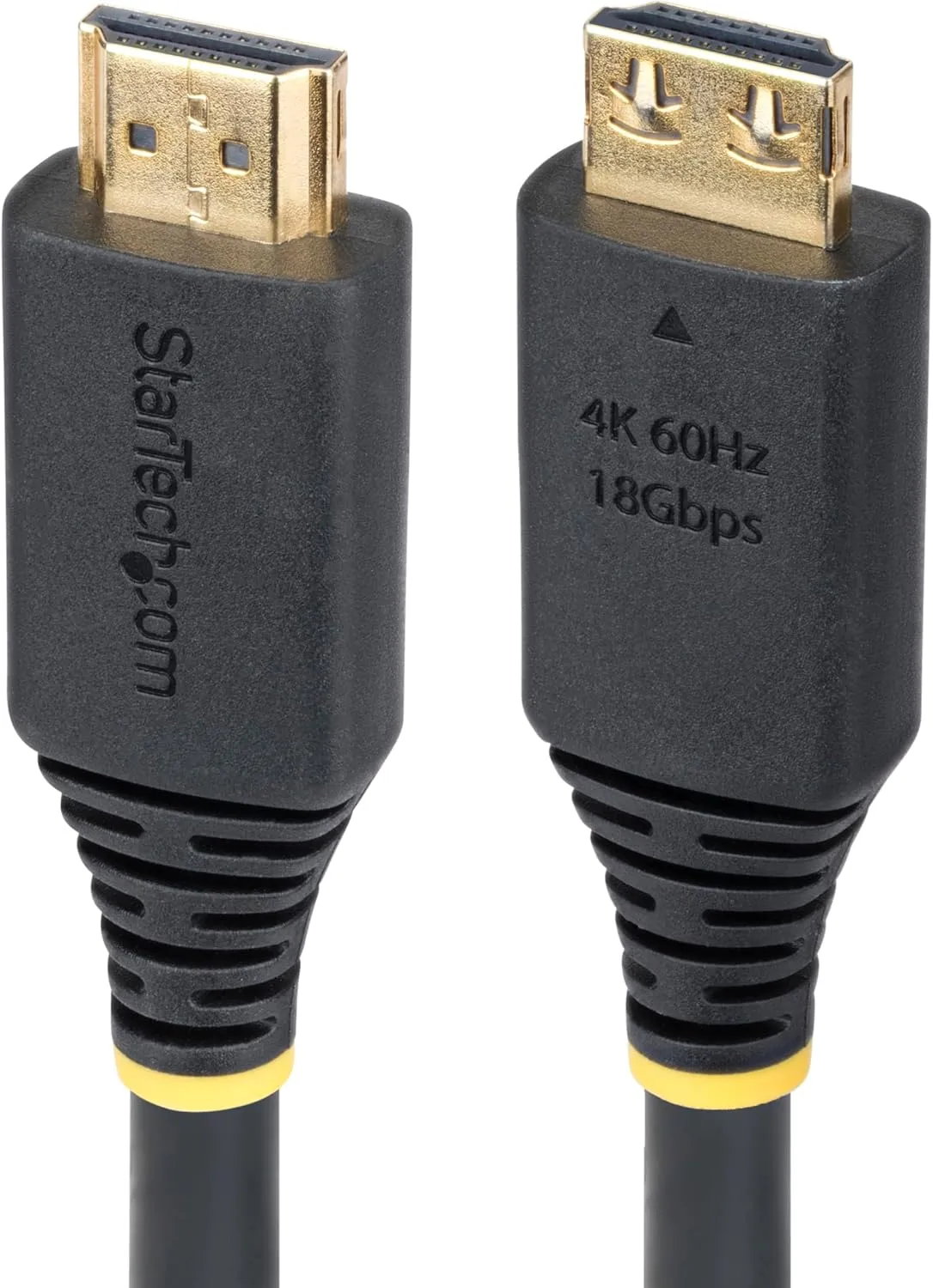 StarTech.com 15ft (4.5m) High Speed HDMI Cable with Gripping Connectors, 4K 60Hz/1440p 144Hz, 18Gbps, UHD HDMI 2.0 Cord