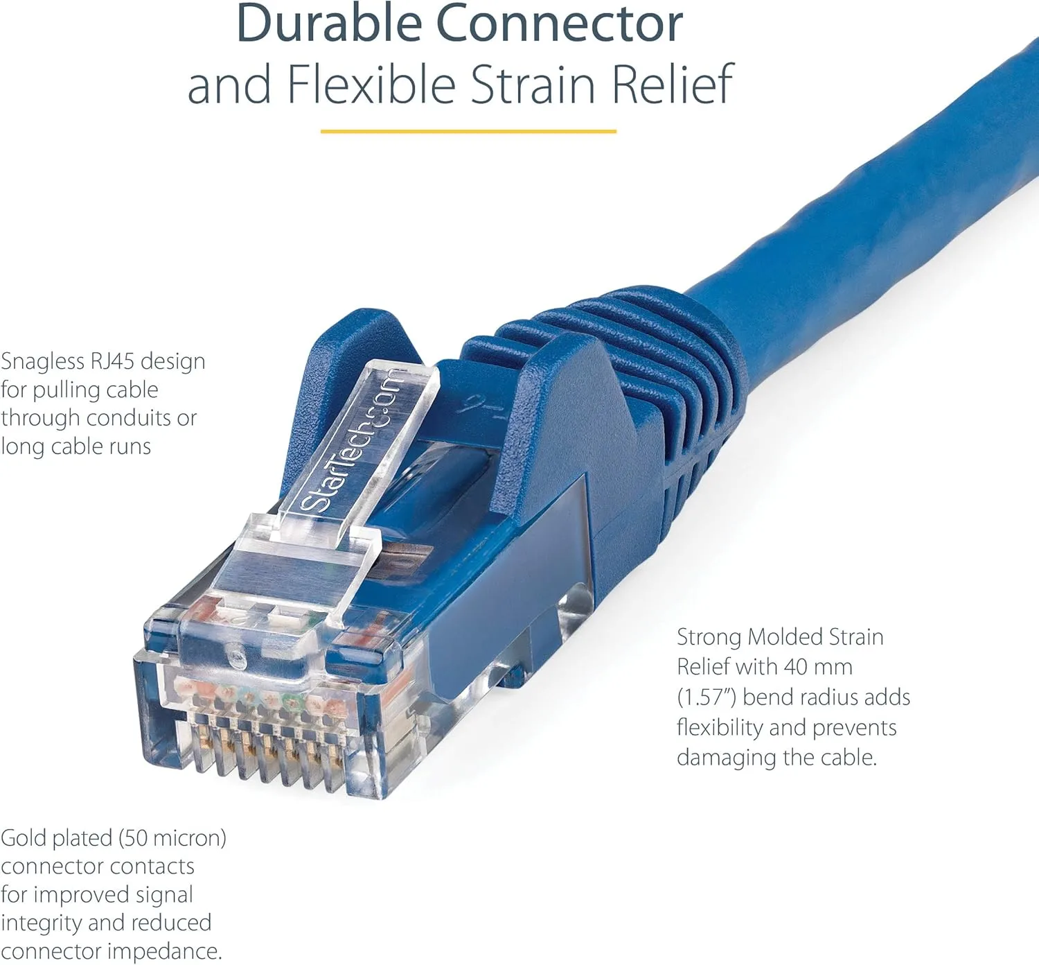 StarTech.com 50ft (15m) CAT6 Ethernet Cable - LSZH (Low Smoke Zero Halogen) - ETL Verified (N6LPATCH50BL)