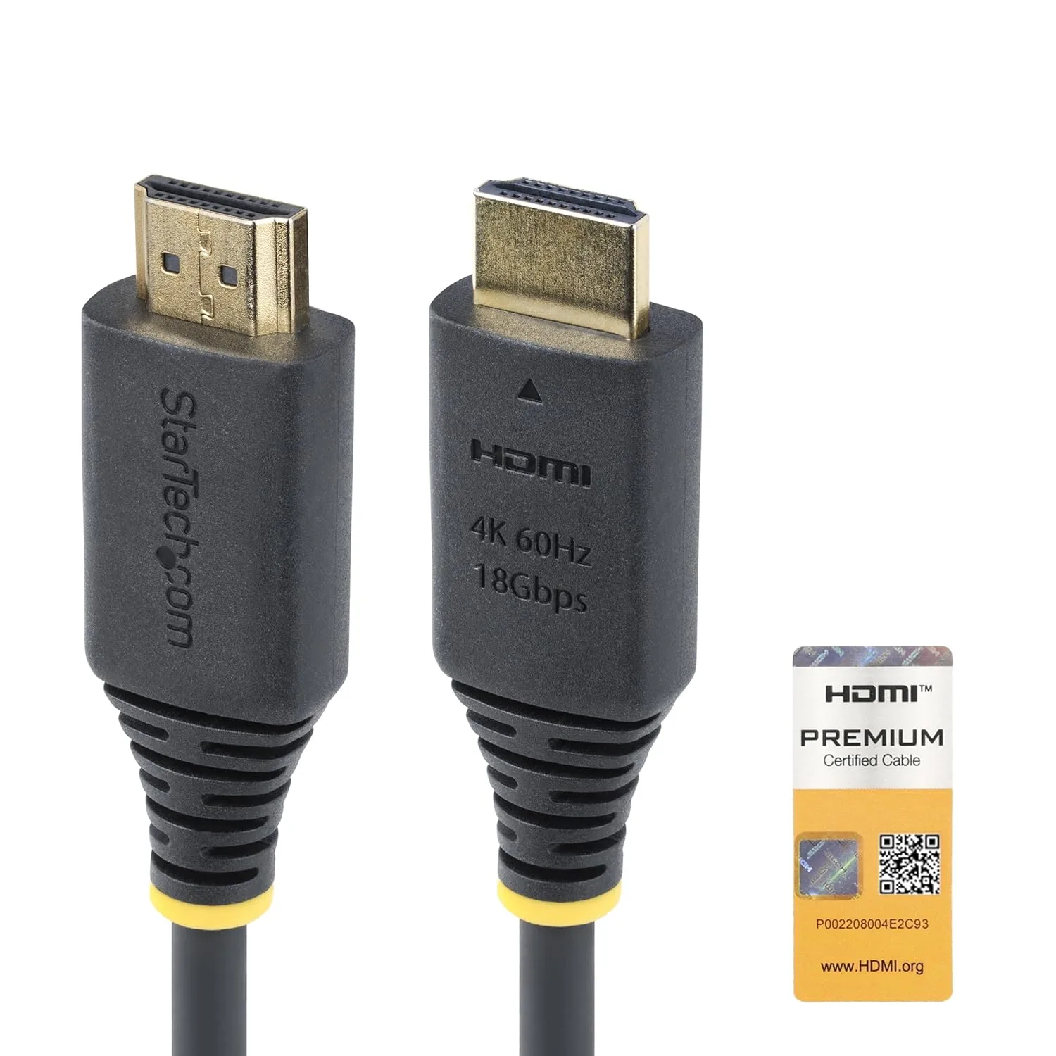 StarTech.com Premium Certified High Speed HDMI 2.0 Cable, 18Gbps, 4K 60Hz