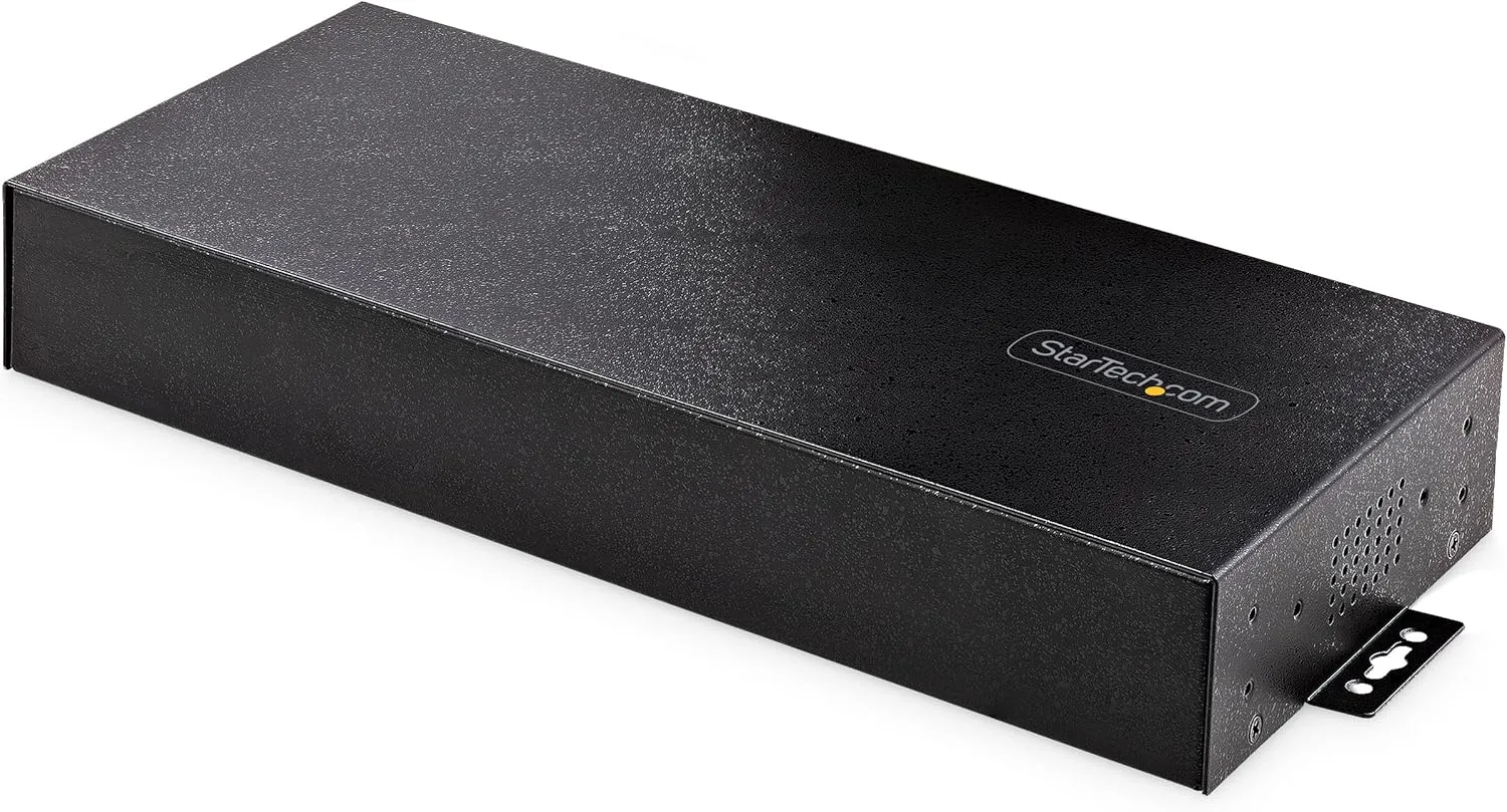 StarTech.com 16-Port Industrial USB 5Gbps Hub with Power Adapter, Metal, DIN/Surface/Rack Mountable, Dual-Host Hub/Switch, TAA