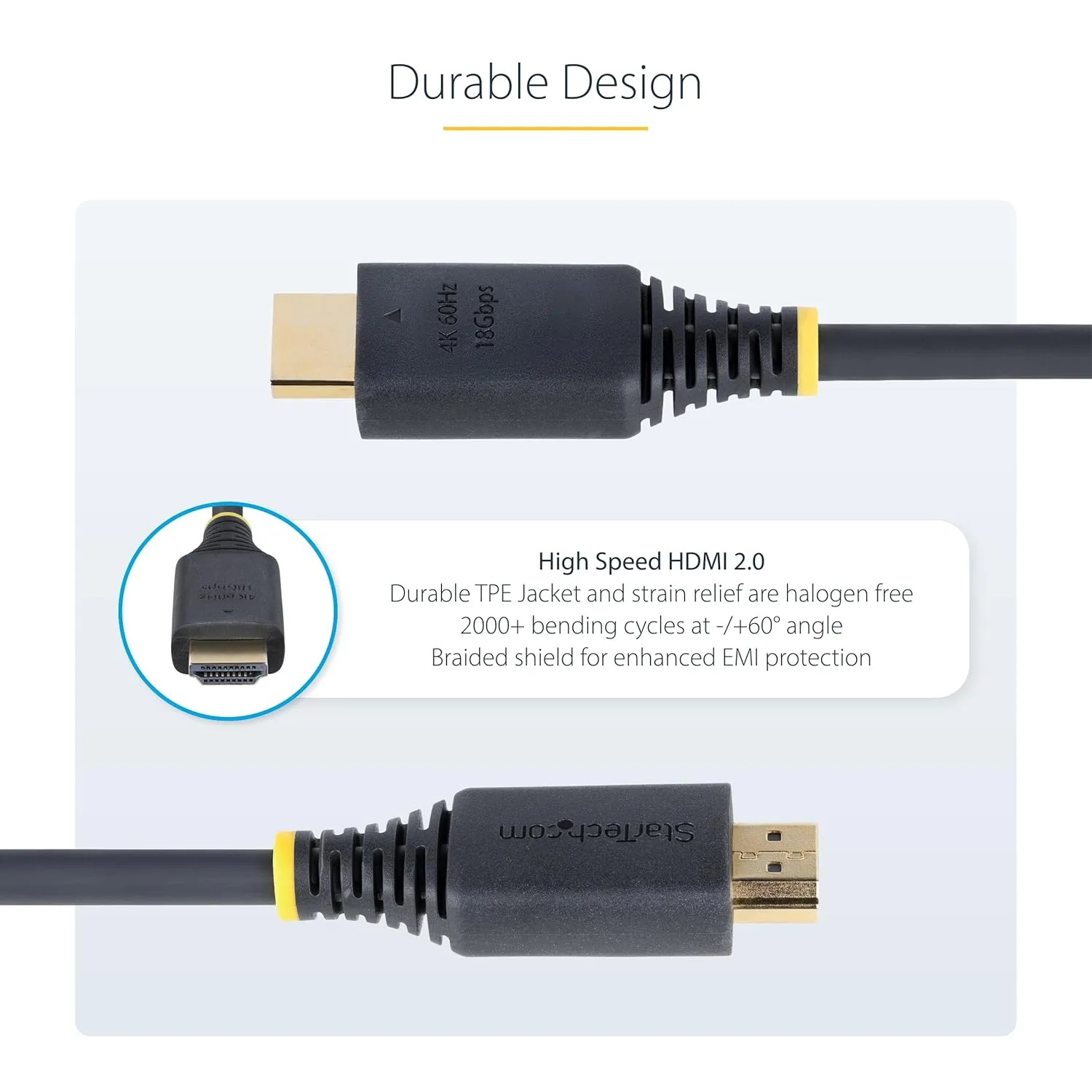 StarTech.com Premium Certified High Speed HDMI 2.0 Cable, 18Gbps, 4K 60Hz