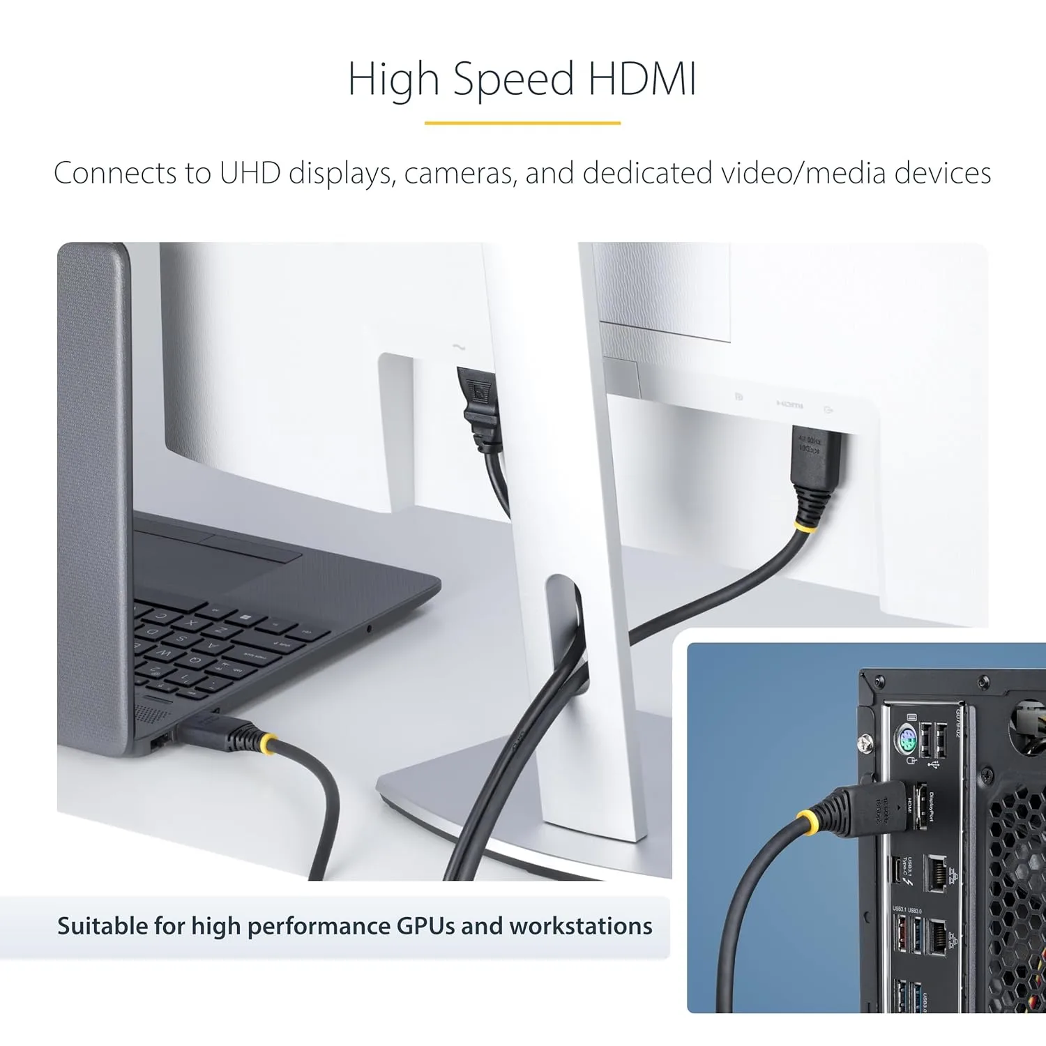 StarTech.com Premium Certified High Speed HDMI 2.0 Cable, 18Gbps, 4K 60Hz