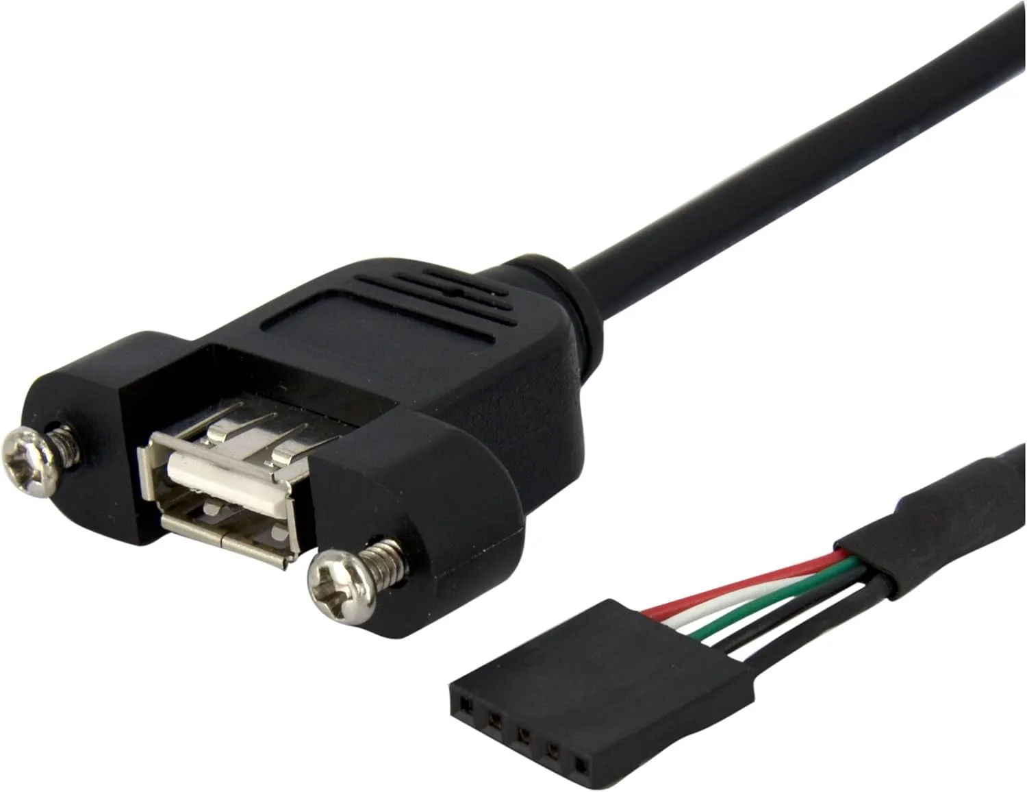 STARTECH.COM Panel Mount USB A to 5-pin Motherboard Header Cable - USB 2.0