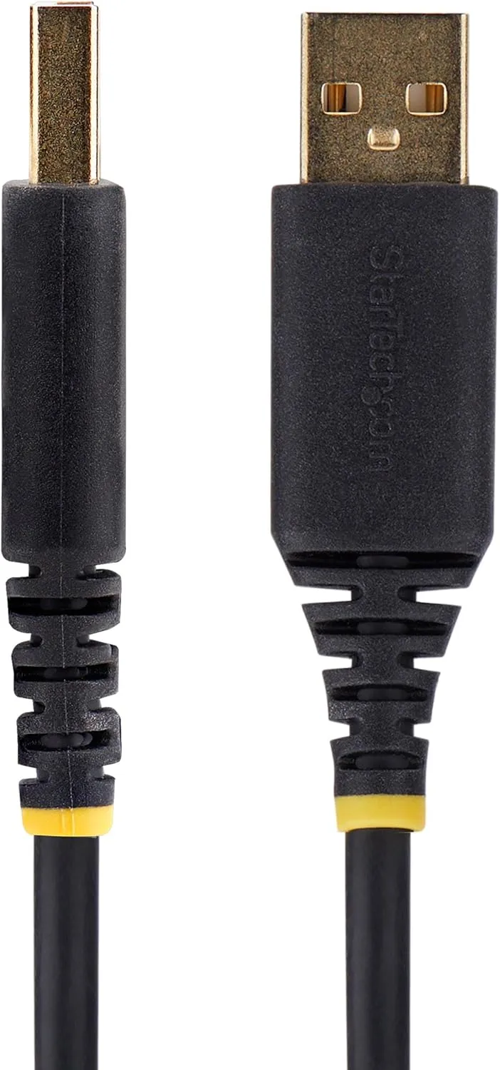 StarTech.com 1ft/30cm USB to Null Modem Serial Adapter Cable, COM Retention, FTDI, USB-A to RS232, Changeable DB9 Nuts/Screws
