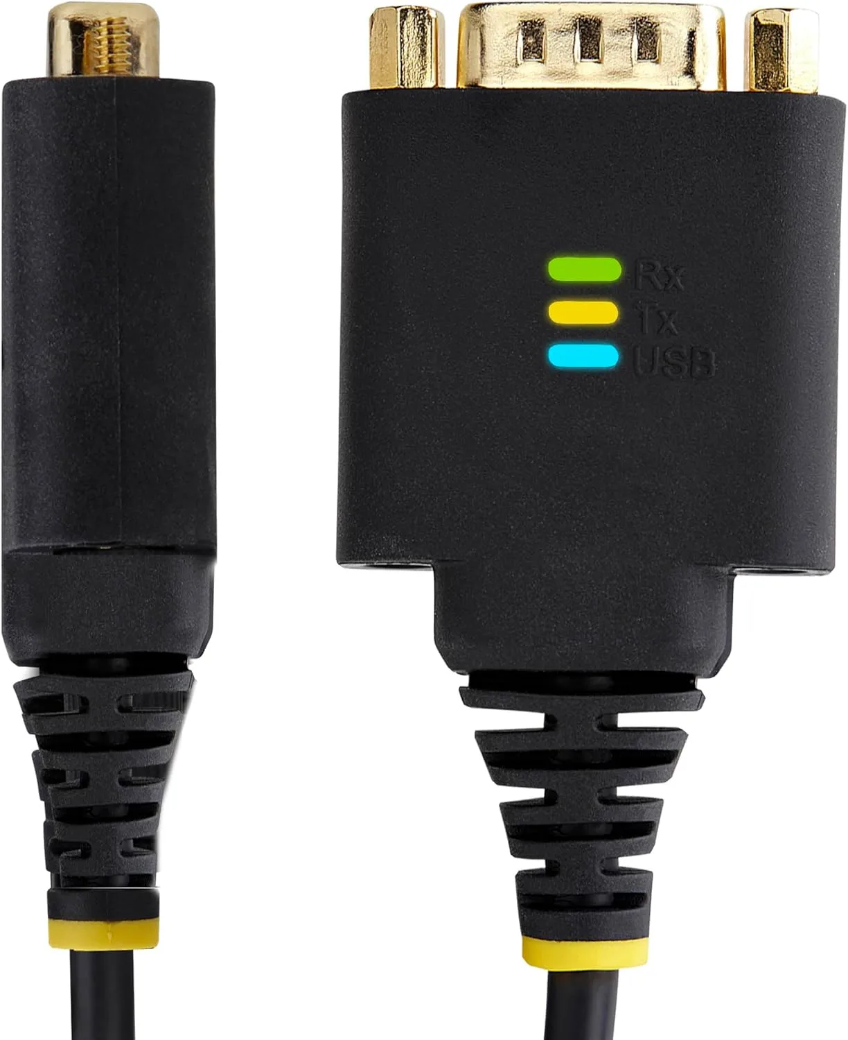 StarTech.com 1ft/30cm USB to Serial Adapter Cable, COM Retention, FTDI, USB-A to DB9 RS232, Interchangeable DB9 Nuts/Screws