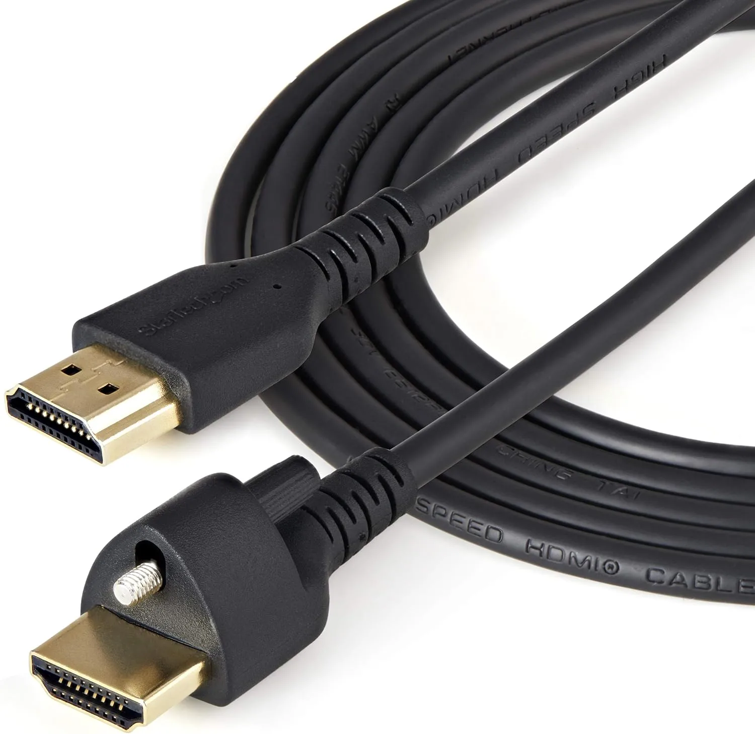 StarTech.com 1m(3ft) HDMI Cable with Locking Screw - 4K 60Hz HDR - High Speed HDMI 2.0 Monitor Cable with Locking Screw