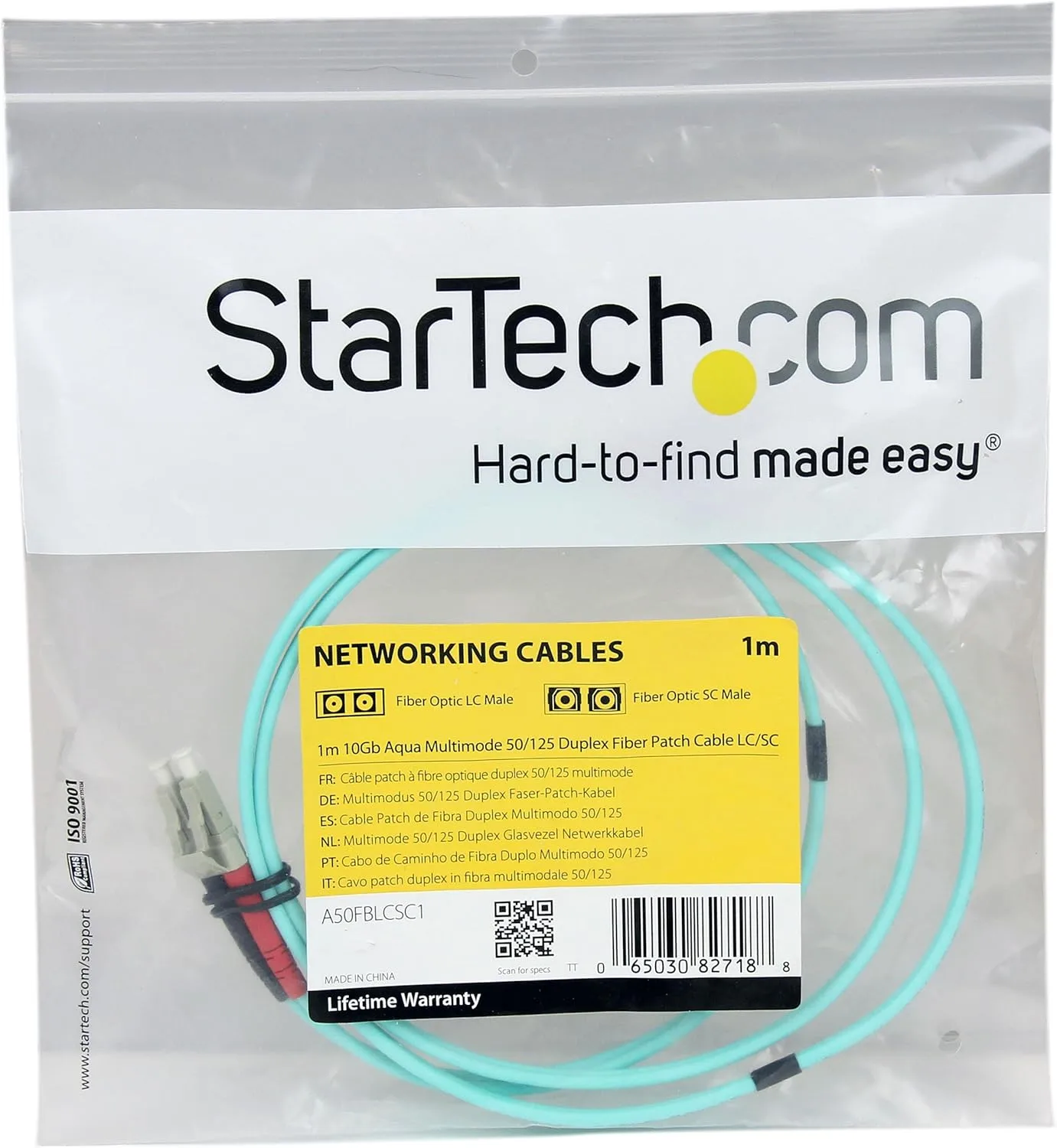 StarTech.com OM3 Multimode LSZH Duplex Fiber Optic Patch Cable