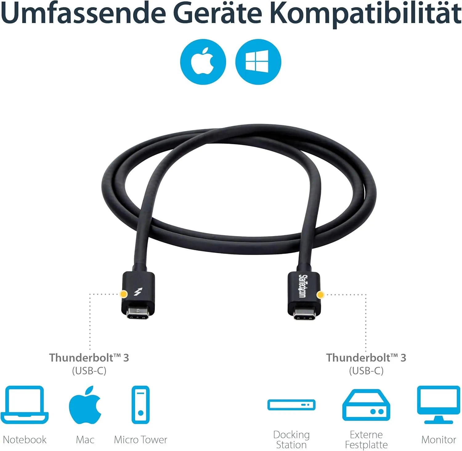 StarTech.com Passive Thunderbolt 3 USB-C Cable