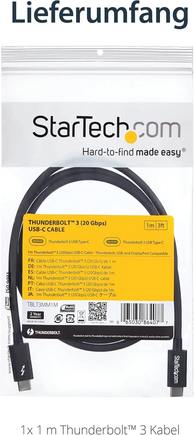 StarTech.com Passive Thunderbolt 3 USB-C Cable