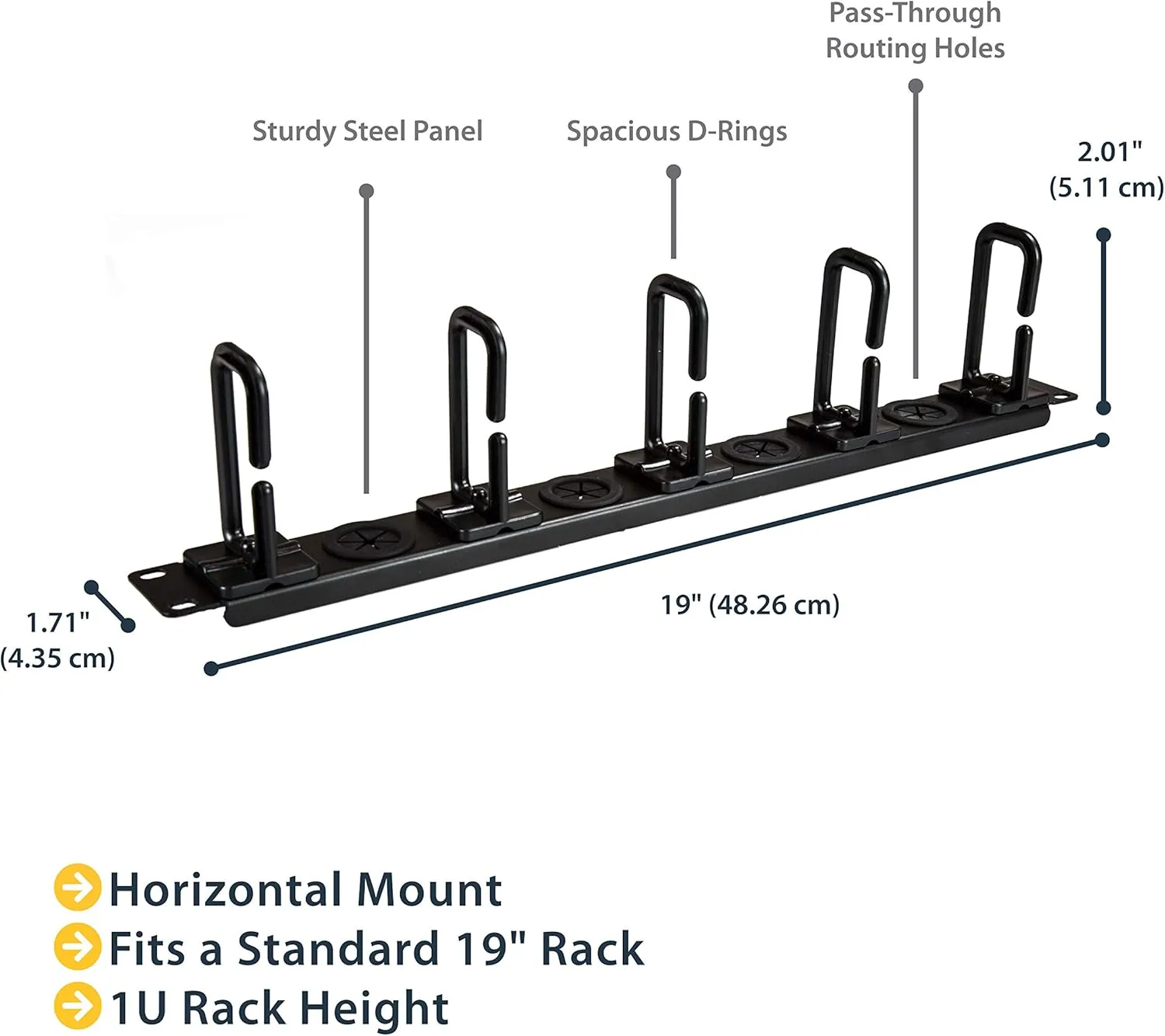 StarTech.com 1U 19" Rack Cable Management Panel