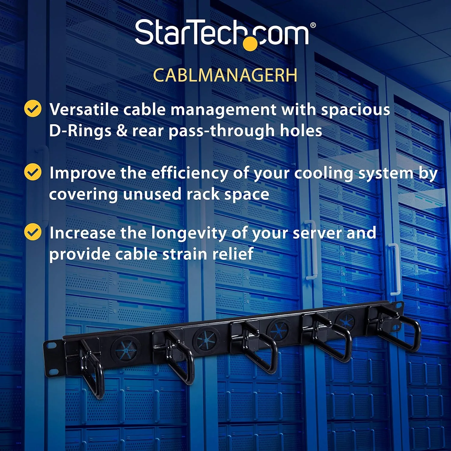 StarTech.com 1U 19" Rack Cable Management Panel