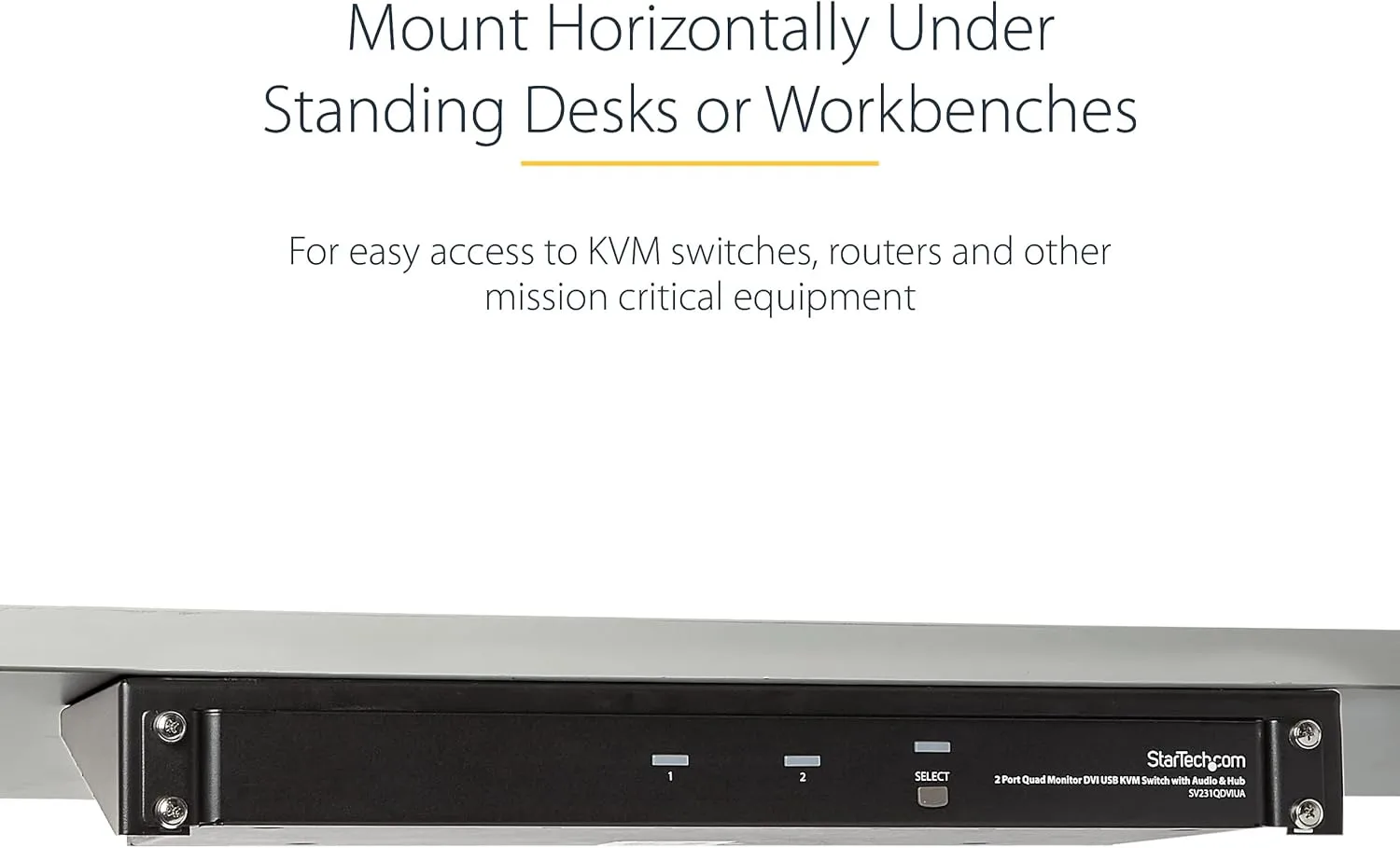StarTech.com 1U Wall Mount Patch Panel Bracket – 19 in – Steel - Vertical Mounting Bracket for Networking and Data Equipment