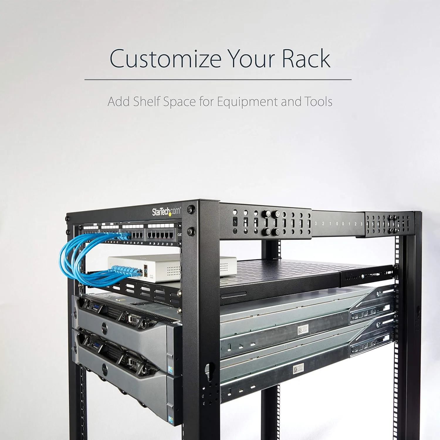 StarTech.com 1U Adjustable Vented Server Rack Mount Shelf - 175lbs (ADJSHELF)
