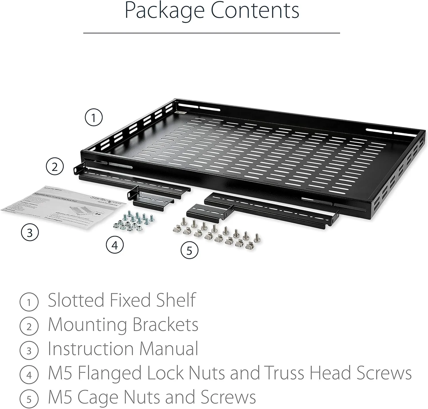 StarTech.com 1U Adjustable Vented Server Rack Mount Shelf - 175lbs (ADJSHELF)